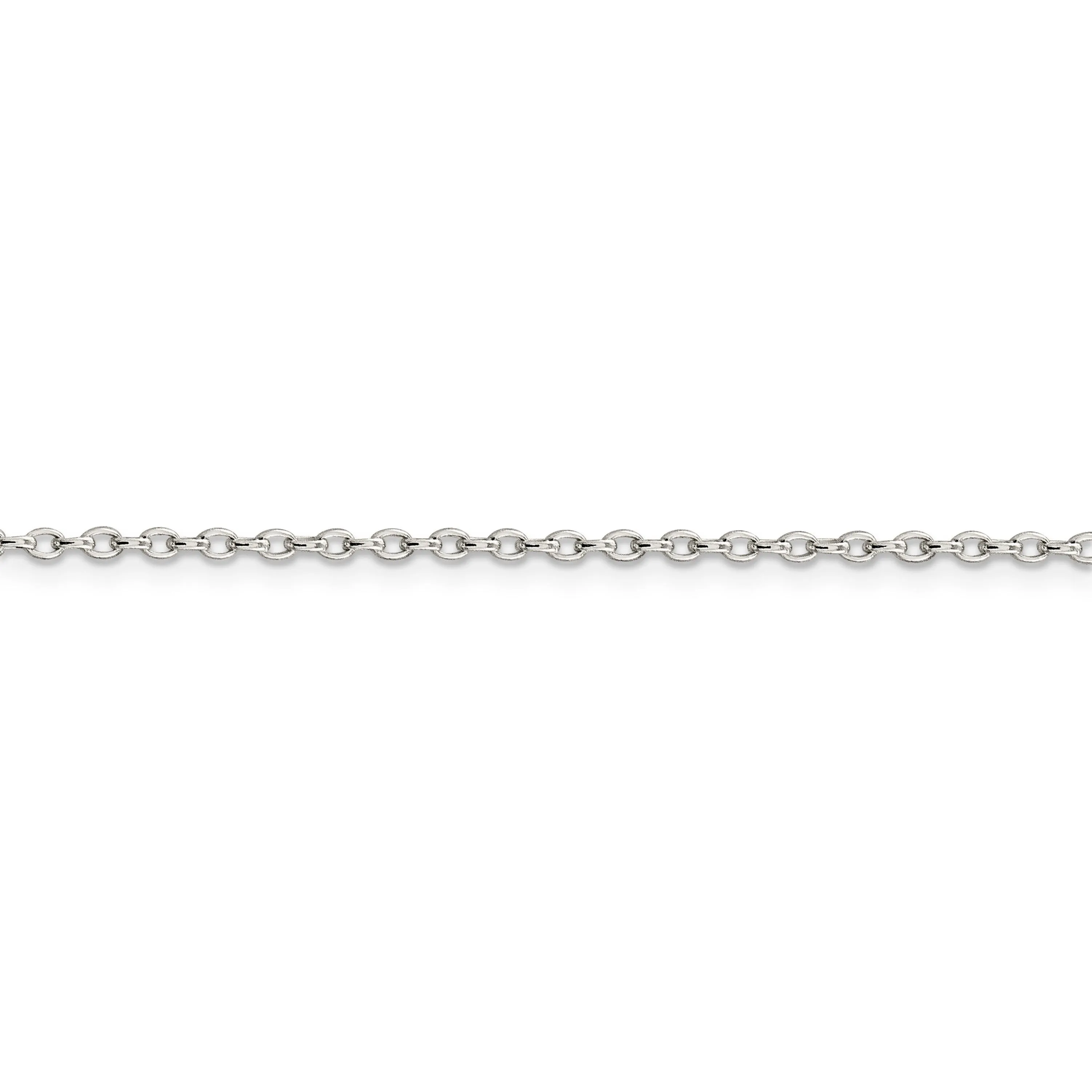 Silver Polished 2.00-mm Long Link Rolo Chain