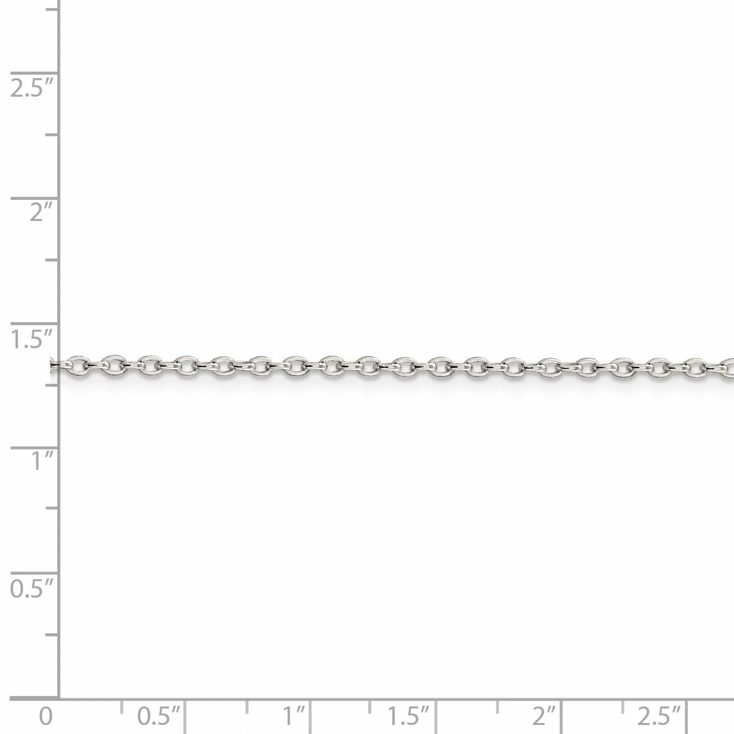 Silver Polished 2.00-mm Long Link Rolo Chain
