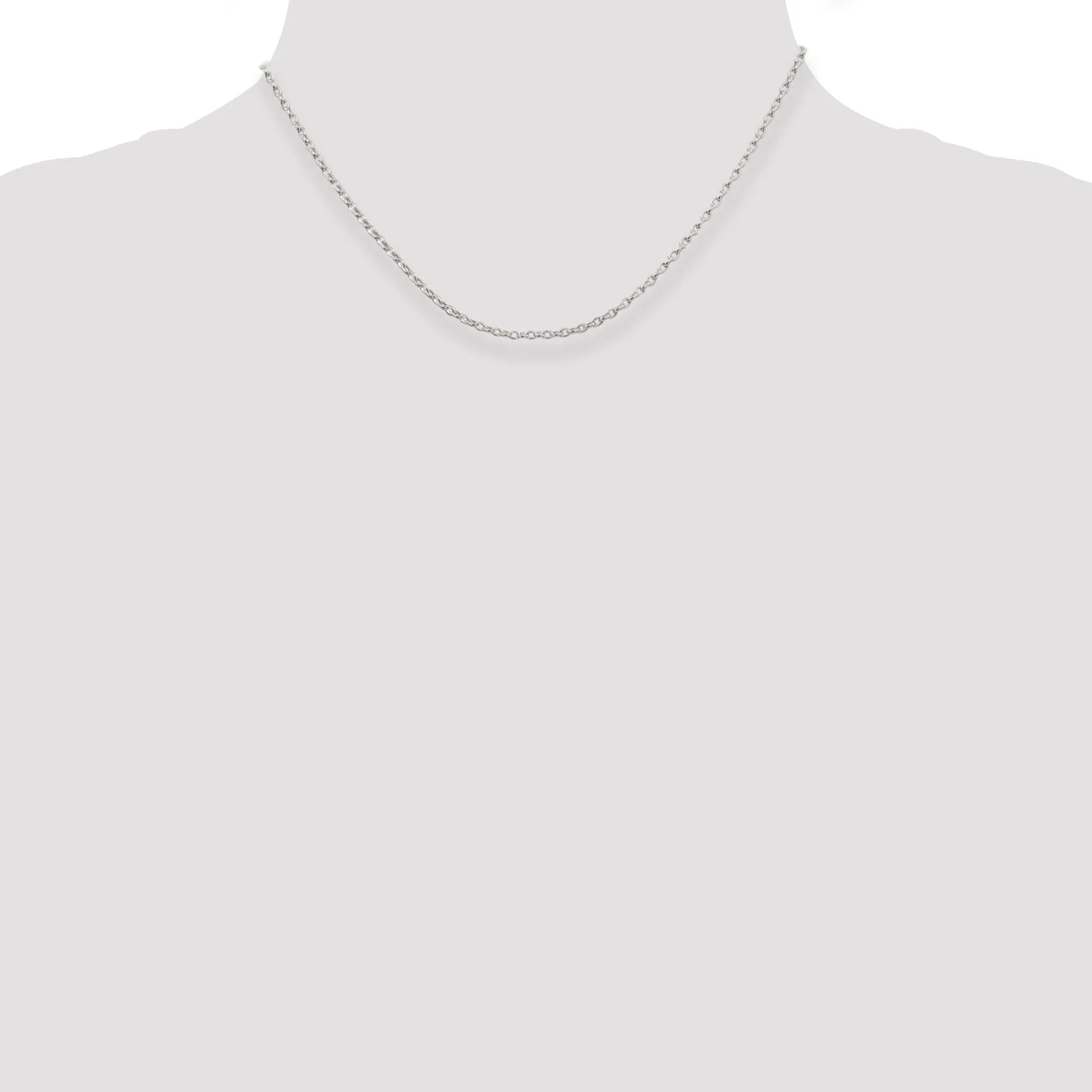 Silver Polished 2.00-mm Long Link Rolo Chain