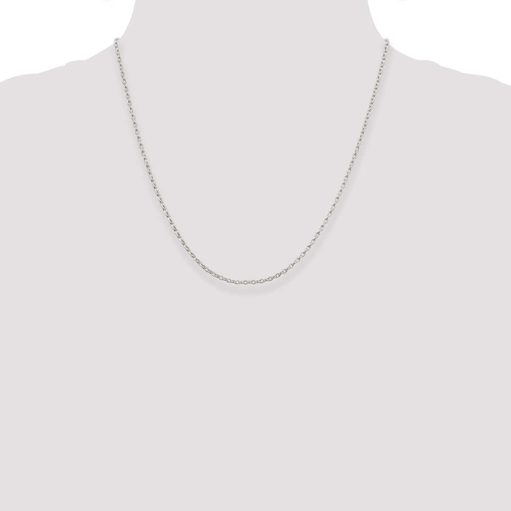 Silver Polished 2.00-mm Long Link Rolo Chain