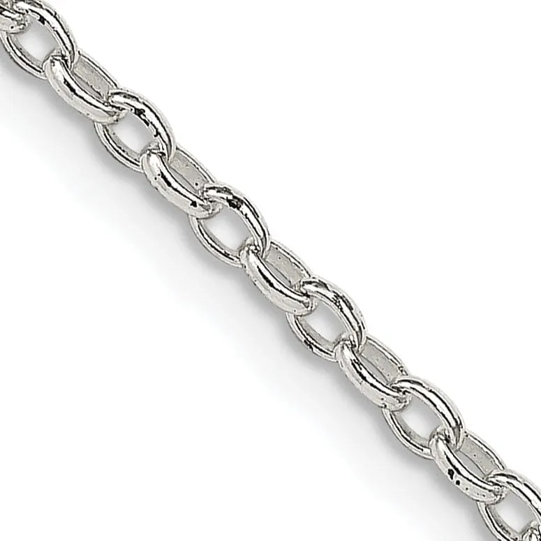 Silver Polished 2.00-mm Long Link Rolo Chain