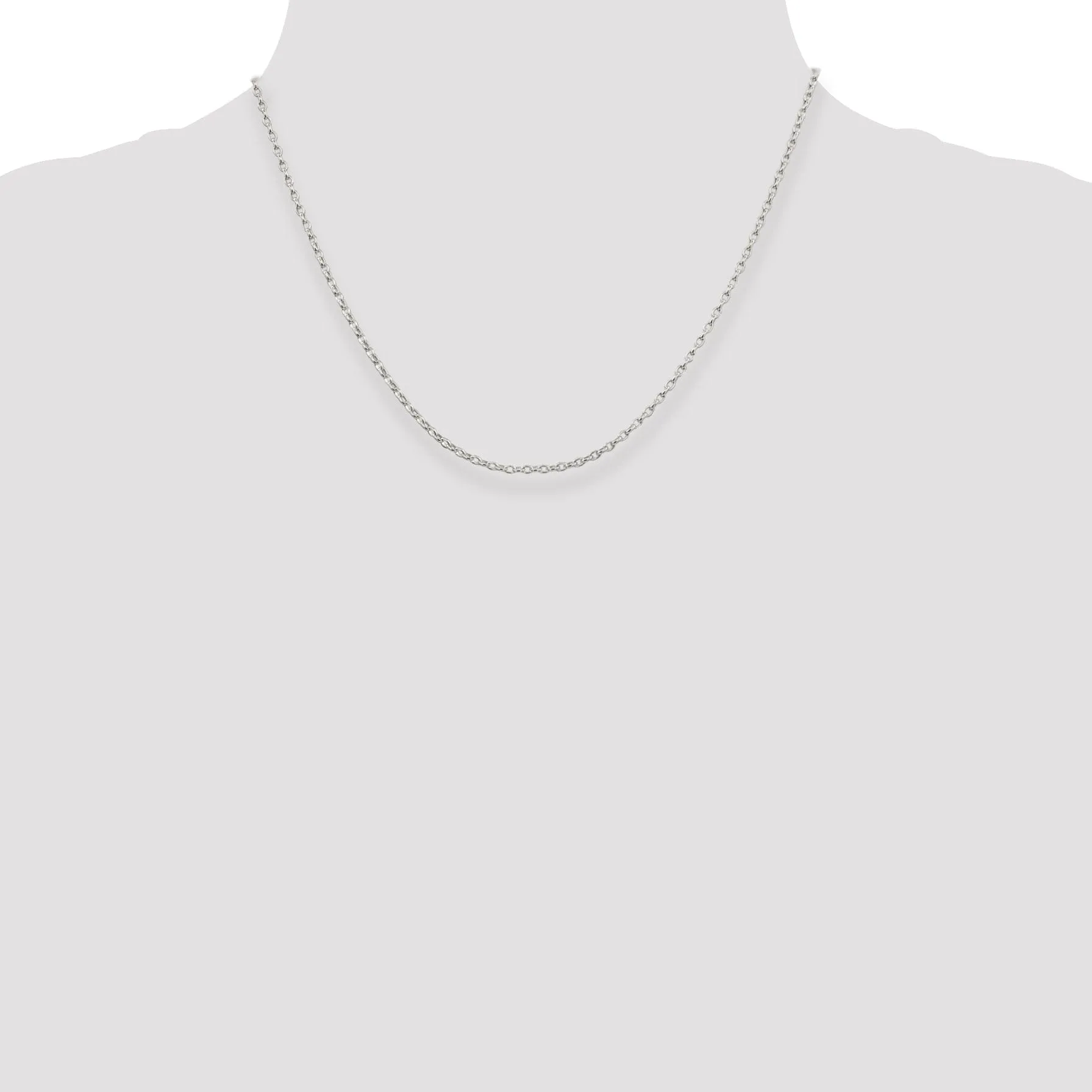 Silver Polished 2.00-mm Long Link Rolo Chain