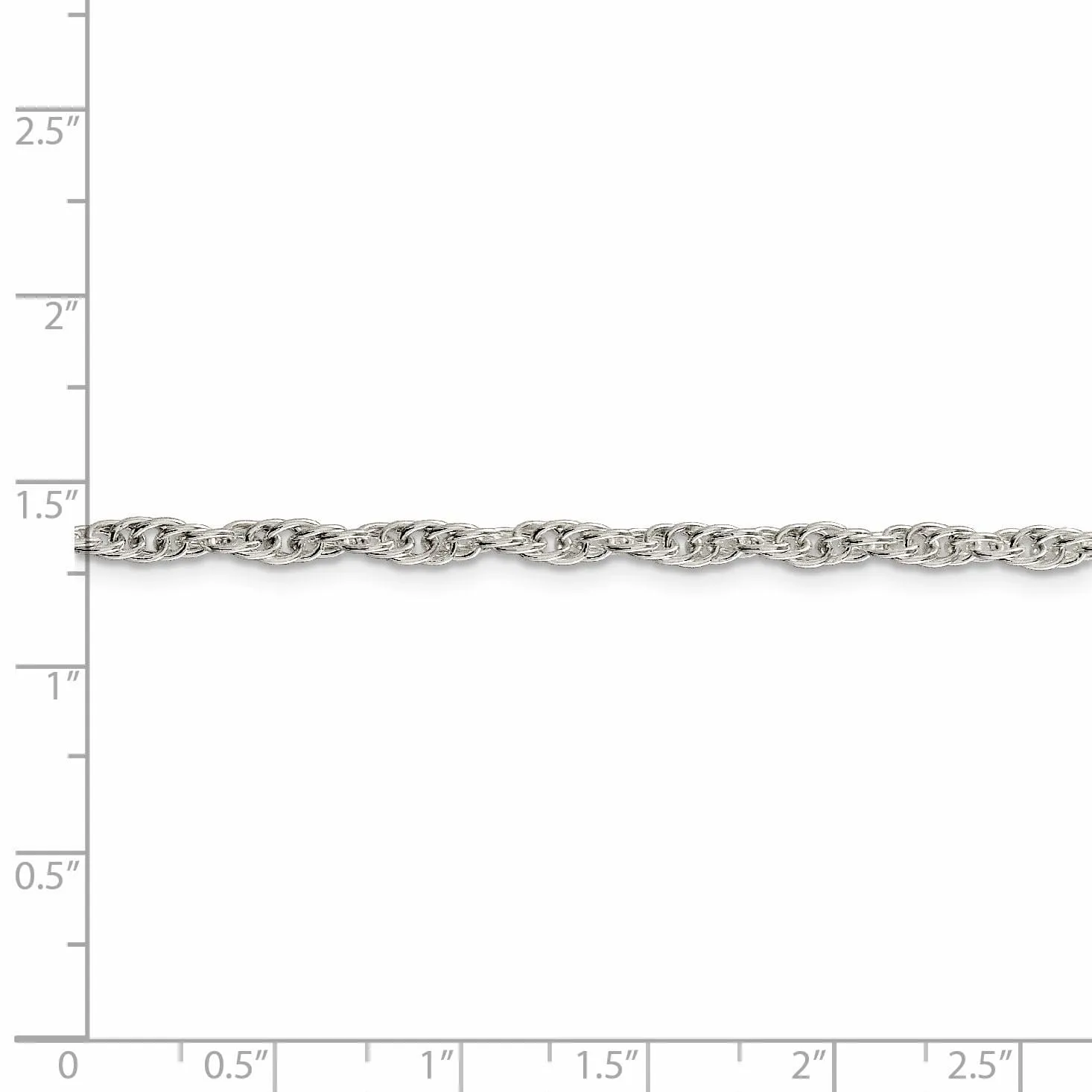 Silver Polished 2.75-mm Loose Rope Chain