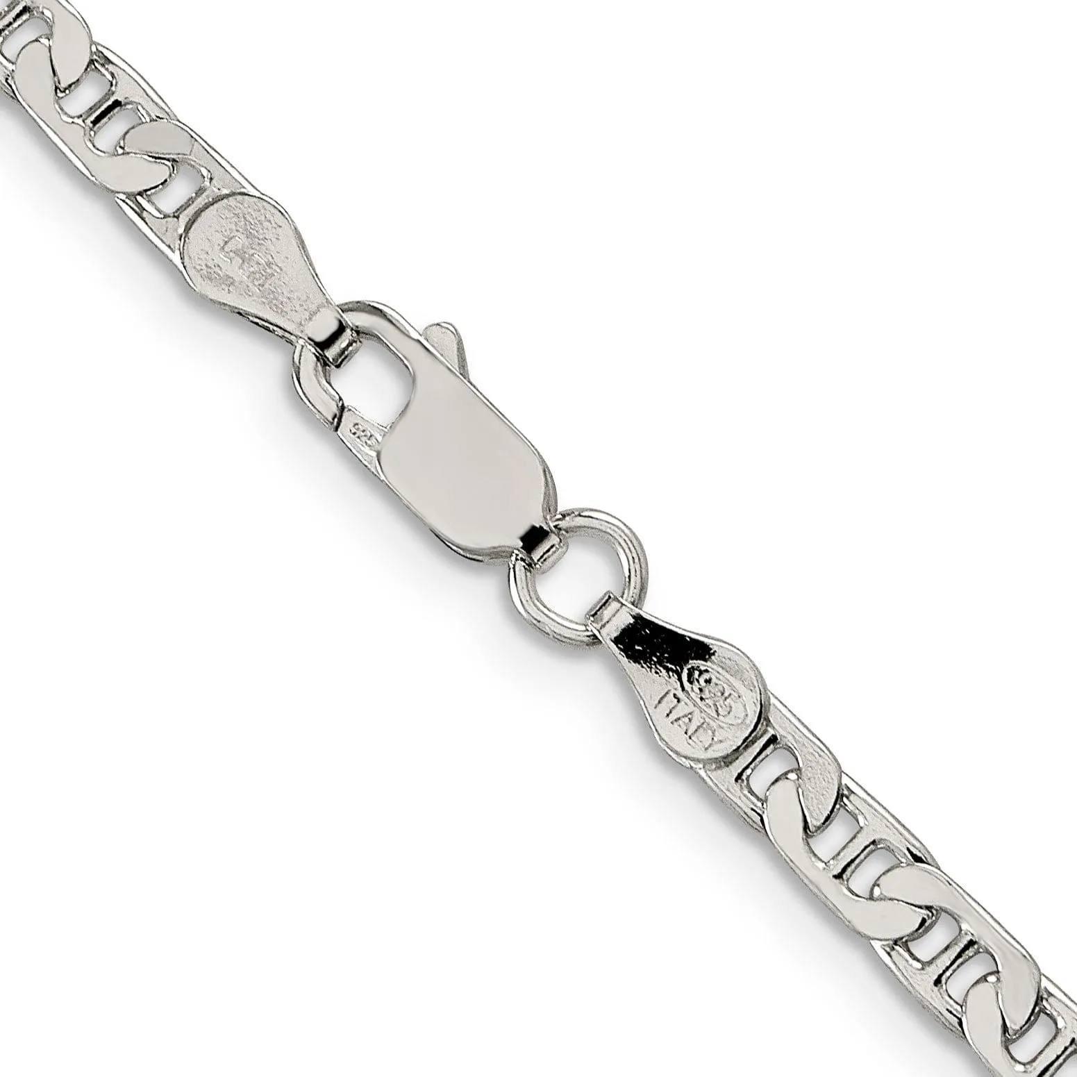 Silver Polished 3.75-mm Flat Anchor Chain