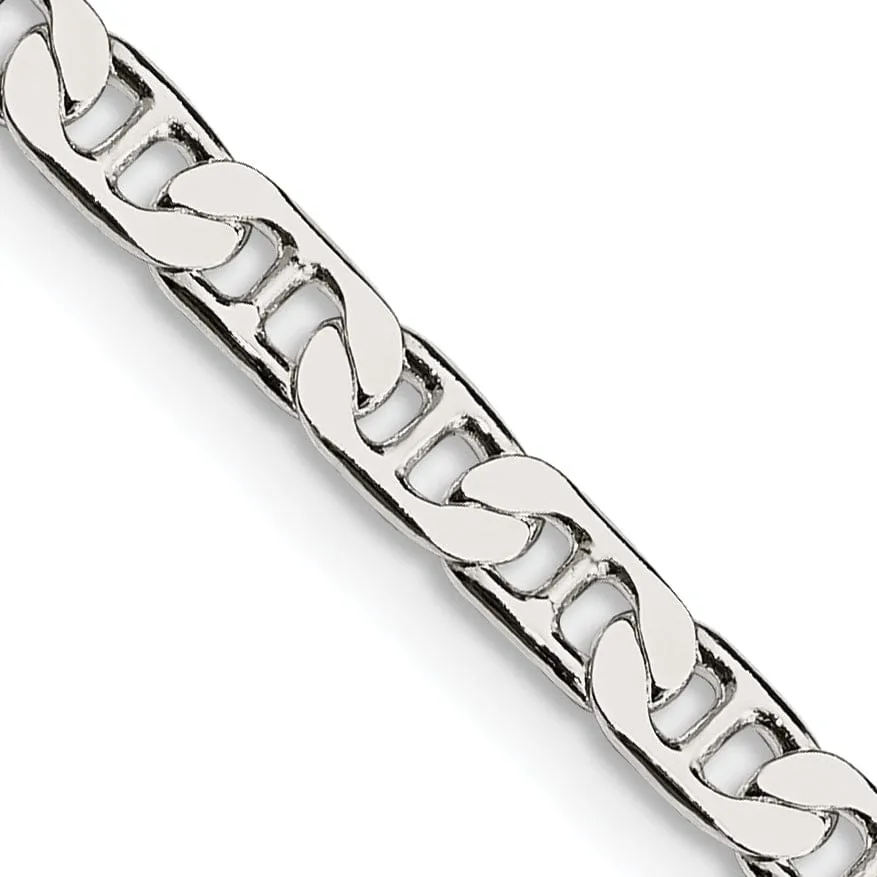 Silver Polished 3.75-mm Flat Anchor Chain