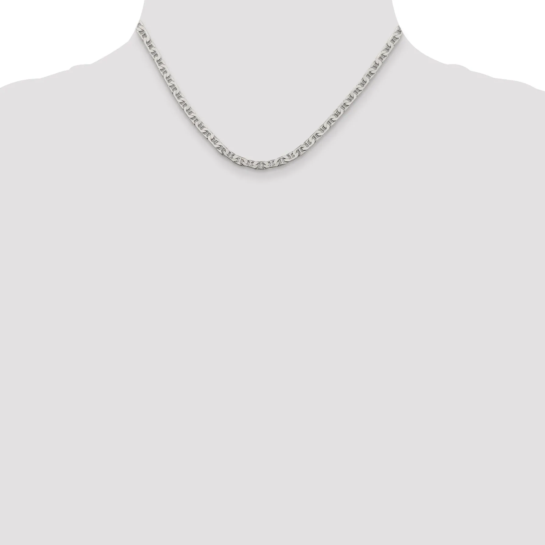 Silver Polished 3.75-mm Flat Anchor Chain