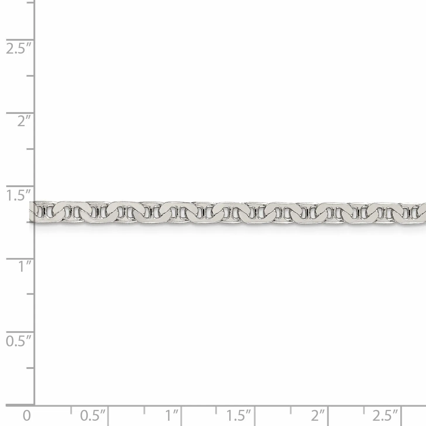 Silver Polished 3.75-mm Flat Anchor Chain
