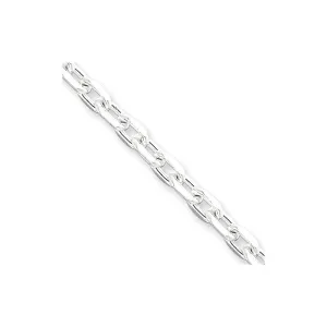 Silver Polished 3.95mm Beveled Oval Cable Chain