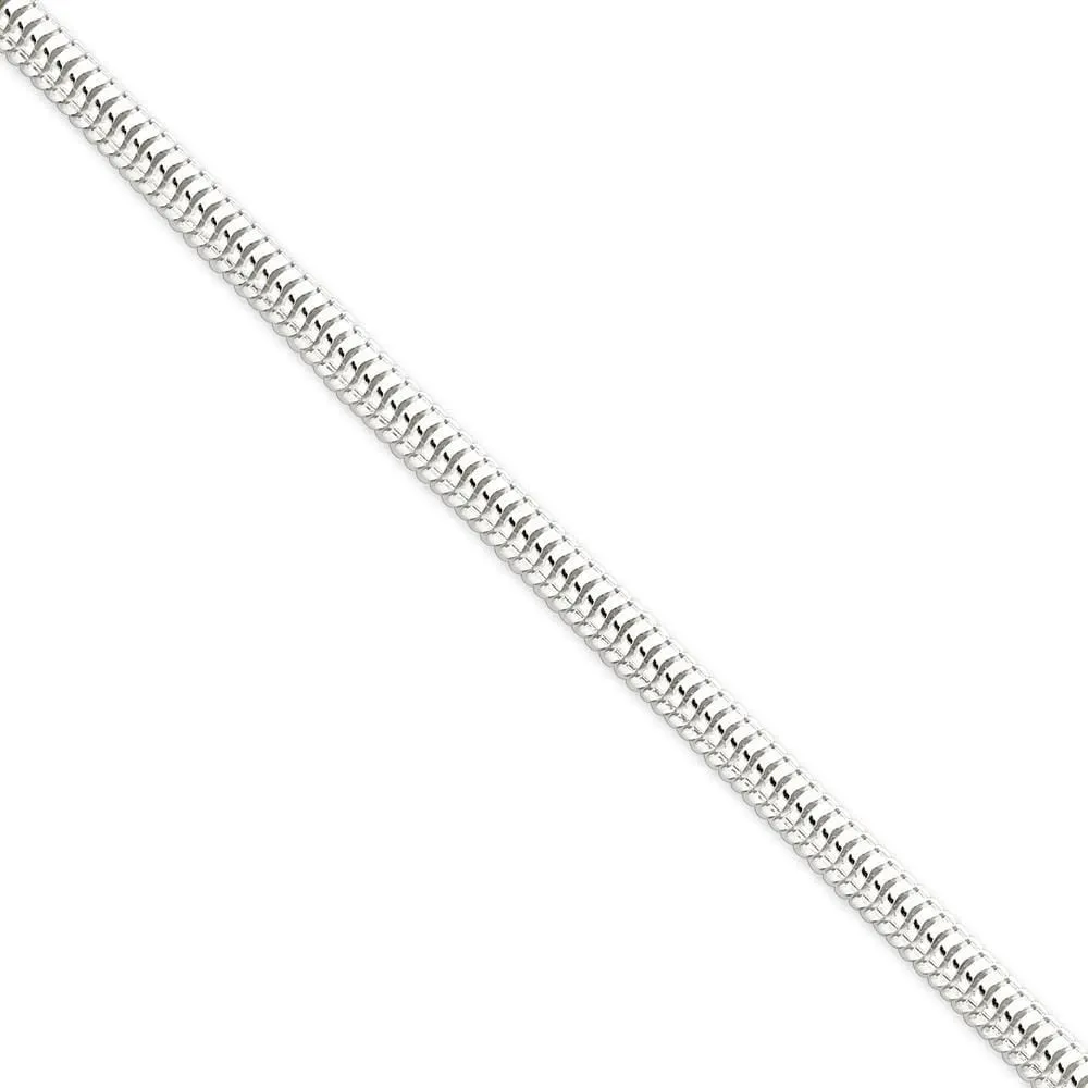 Silver Polished 4.00-mm Round Snake Chain