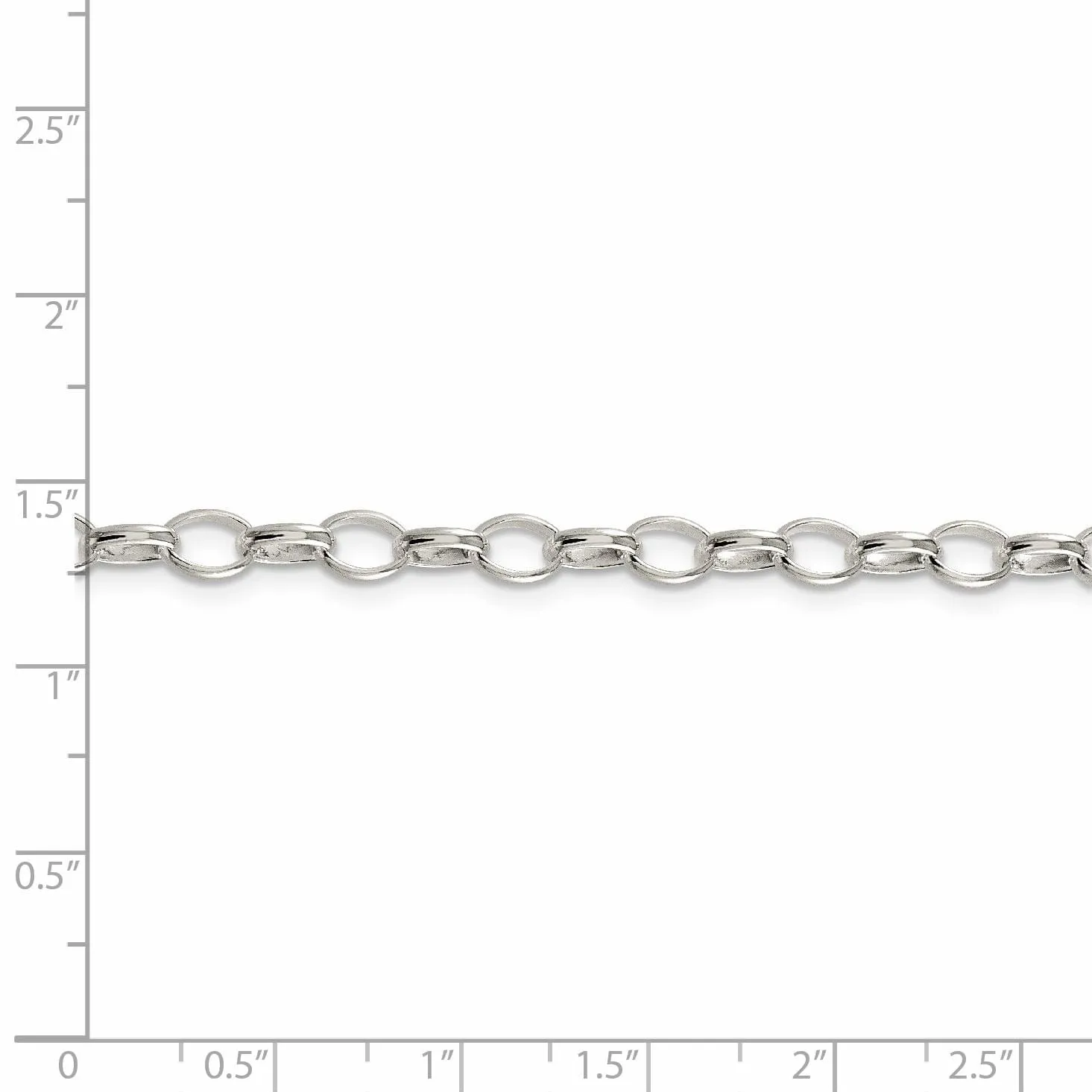 Silver Polished 5.00- mm Fancy Rolo Chain