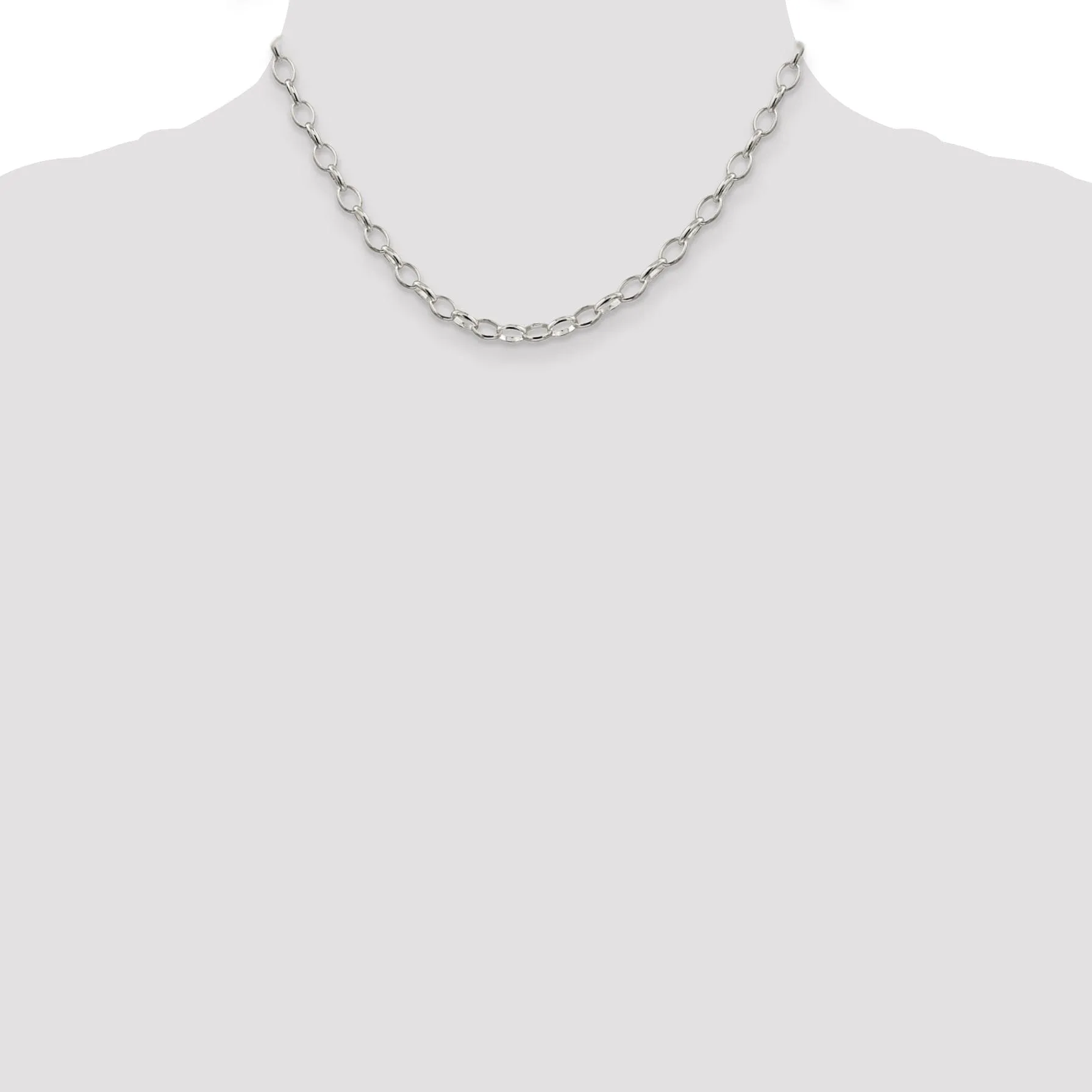 Silver Polished 5.00- mm Fancy Rolo Chain
