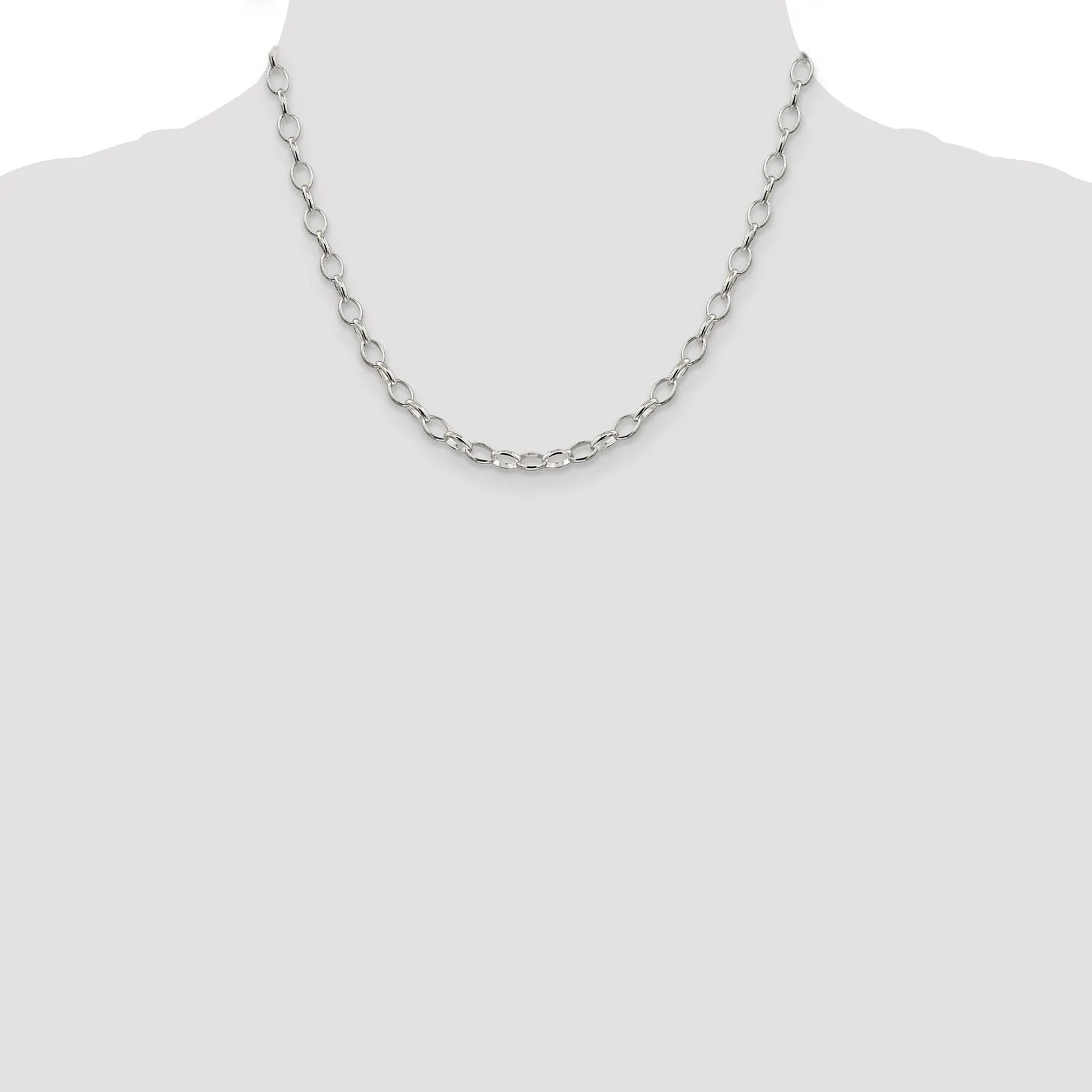 Silver Polished 5.00- mm Fancy Rolo Chain