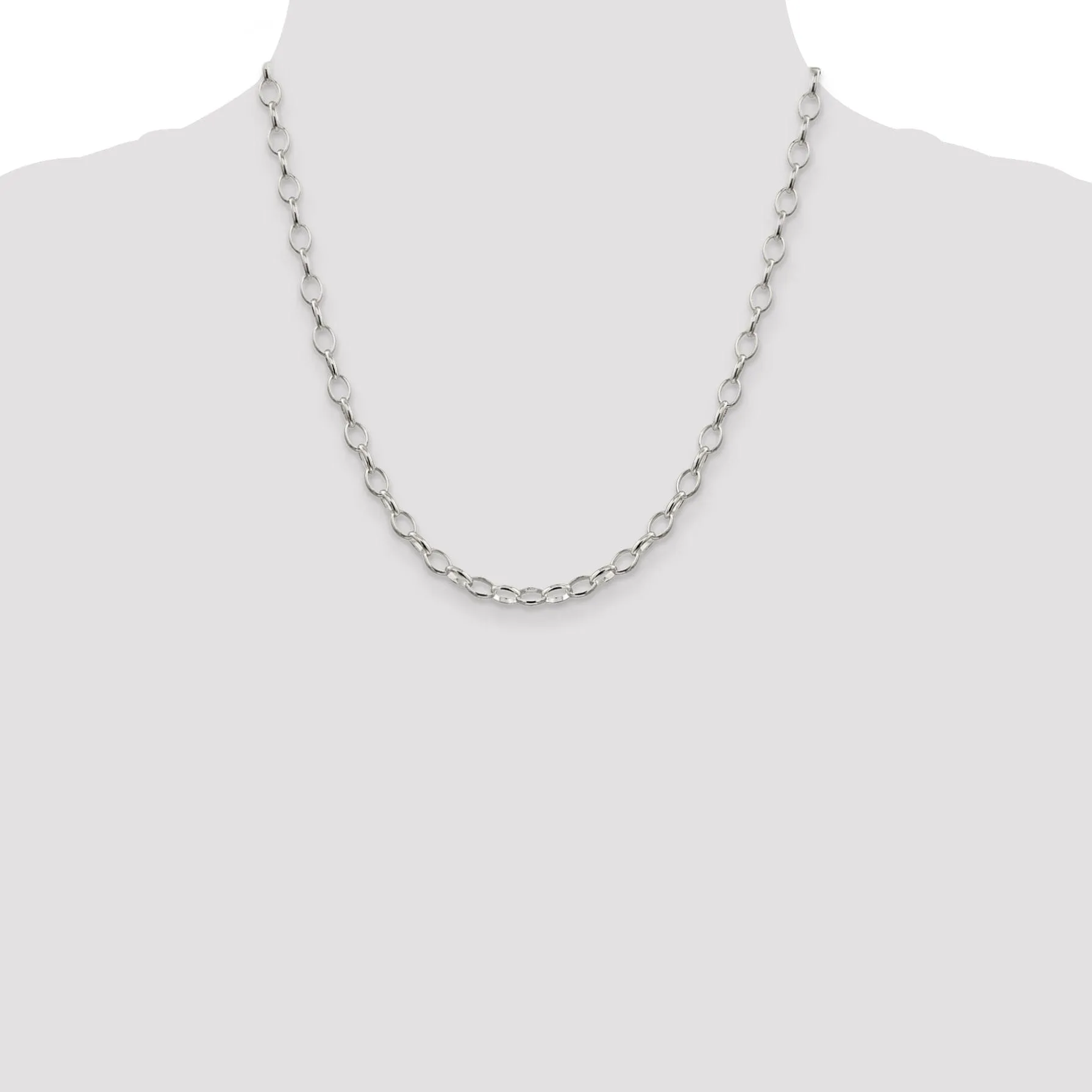 Silver Polished 5.00- mm Fancy Rolo Chain