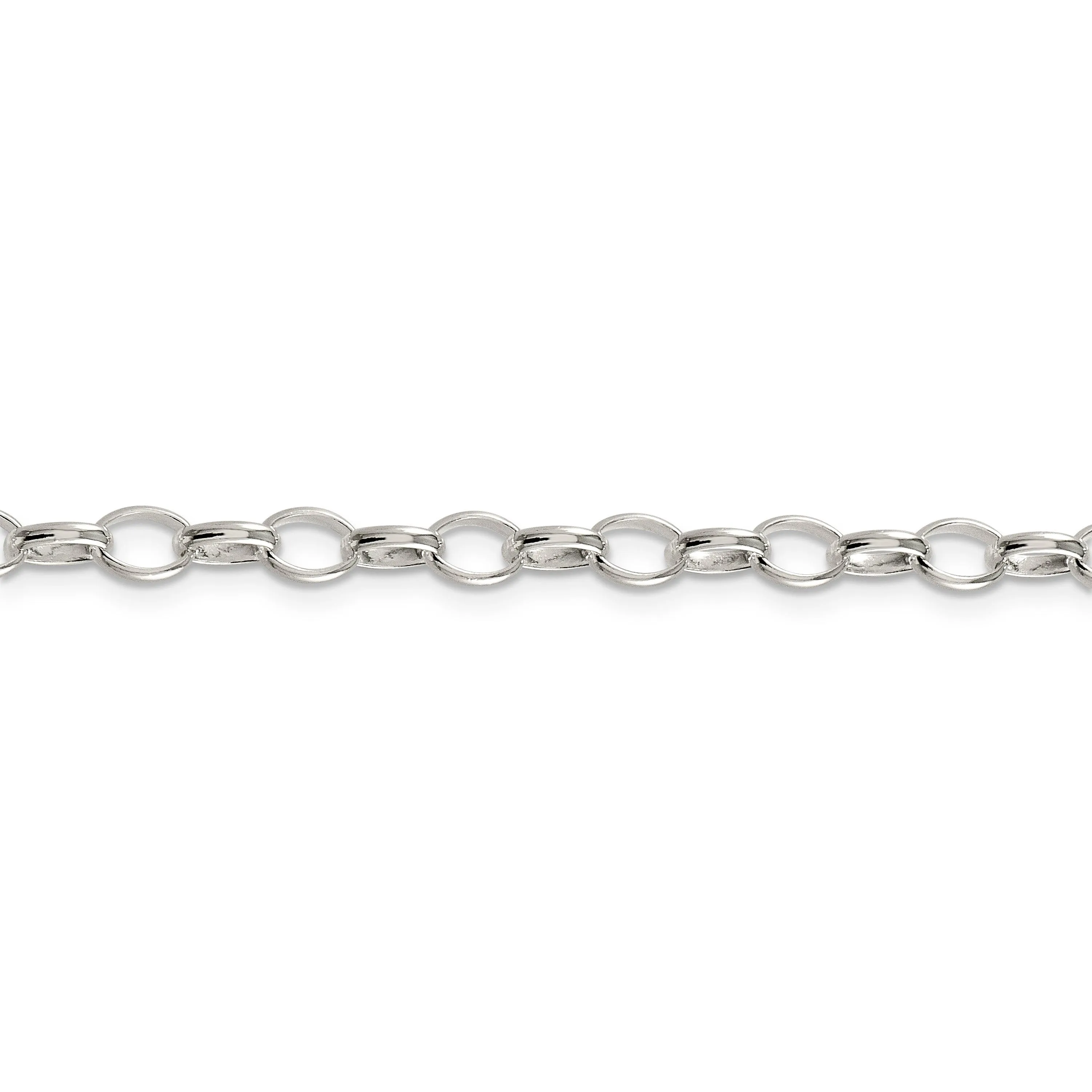 Silver Polished 5.00- mm Fancy Rolo Chain