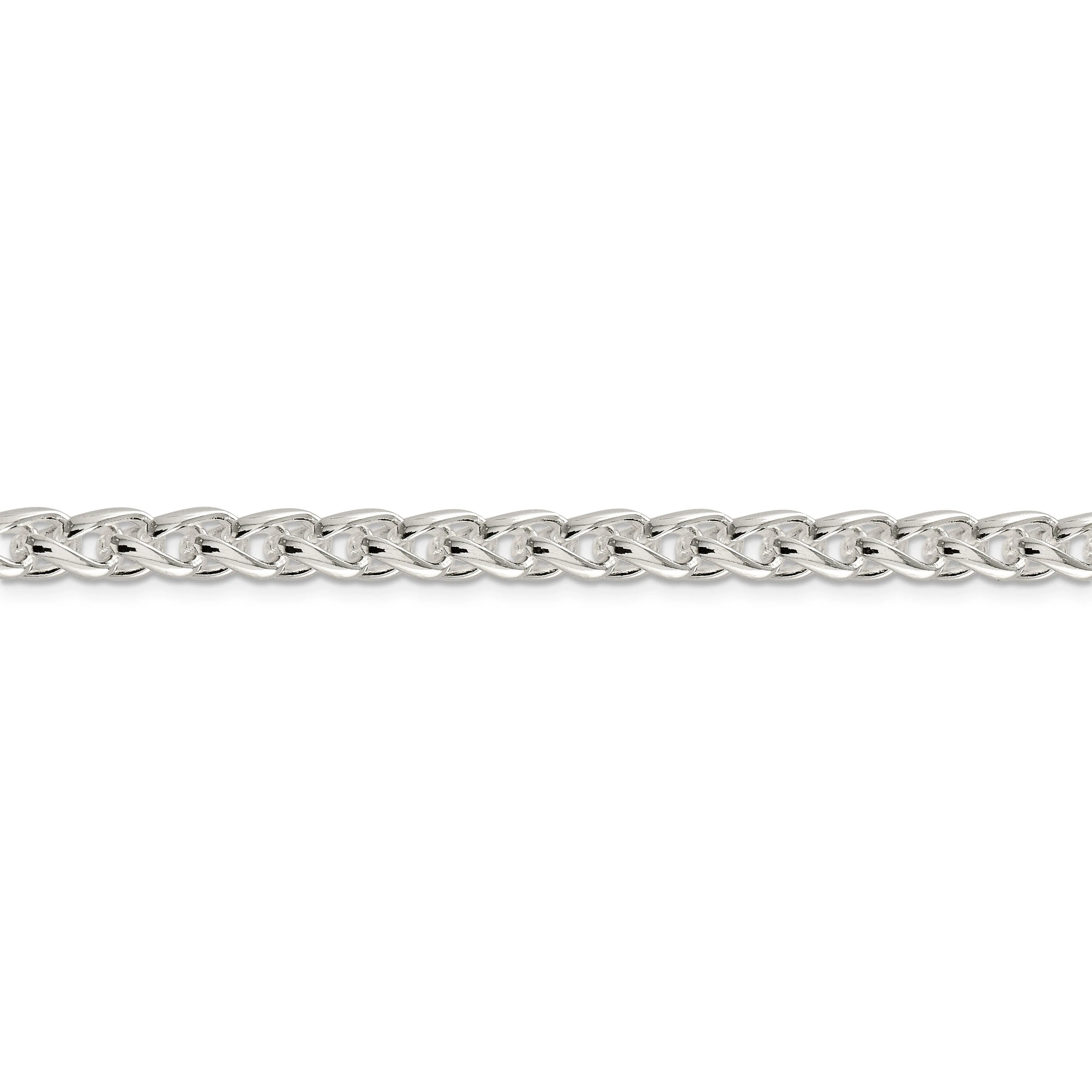 Silver Polished 6.00-mm Solid Round Spiga Chain