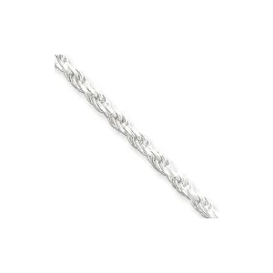 Silver Polished D.C 2.50-mm Solid Rope Chain
