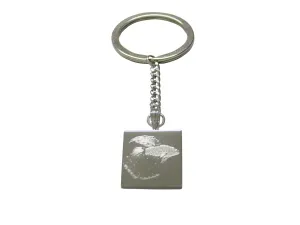 Silver Toned Etched Betta Fish Keychain