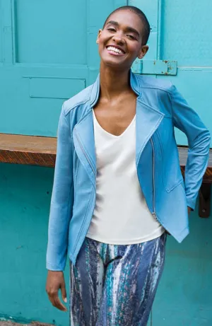Sky Blue Liquid Leather™ Signature Jacket