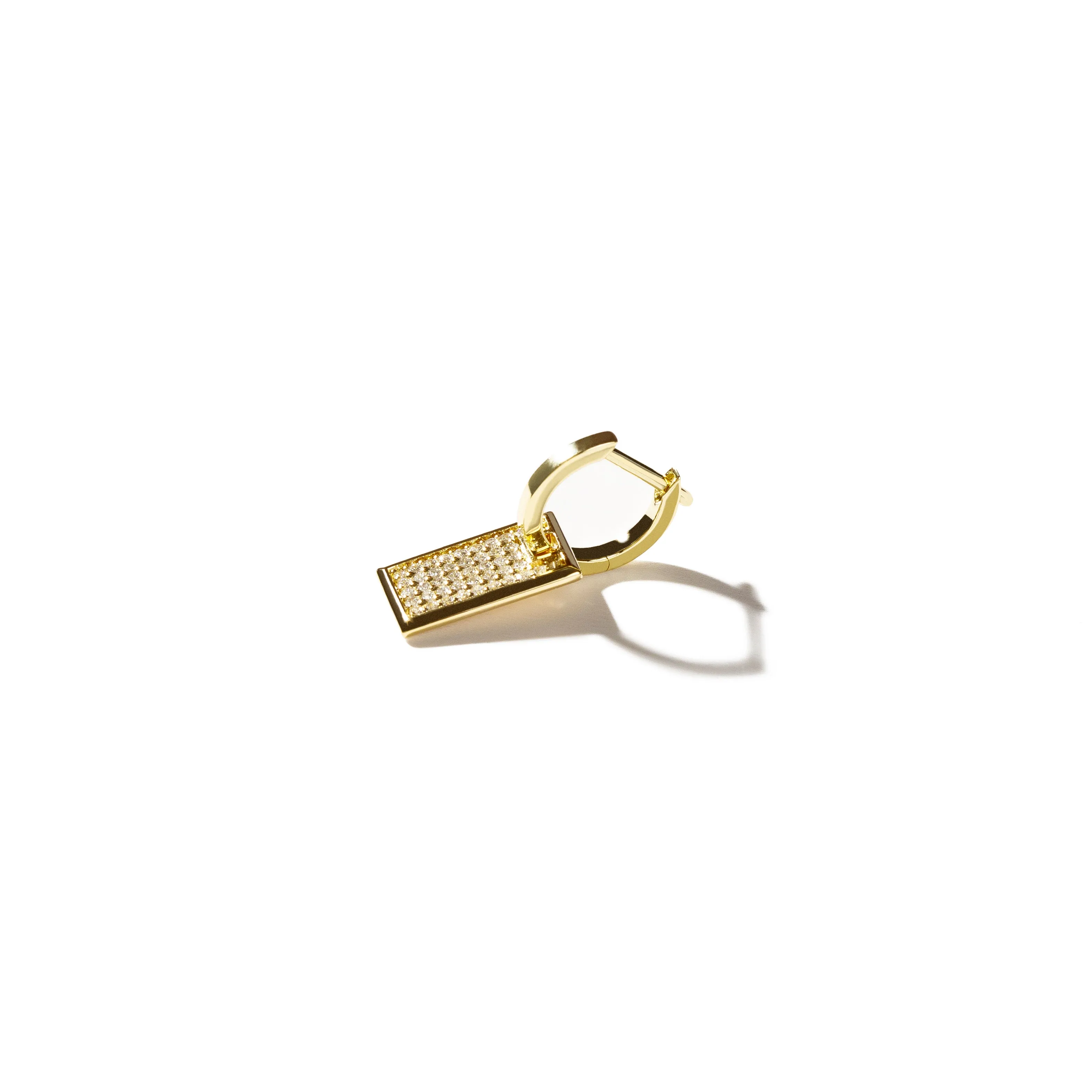 Small Pave Diamond Tag Single Earring