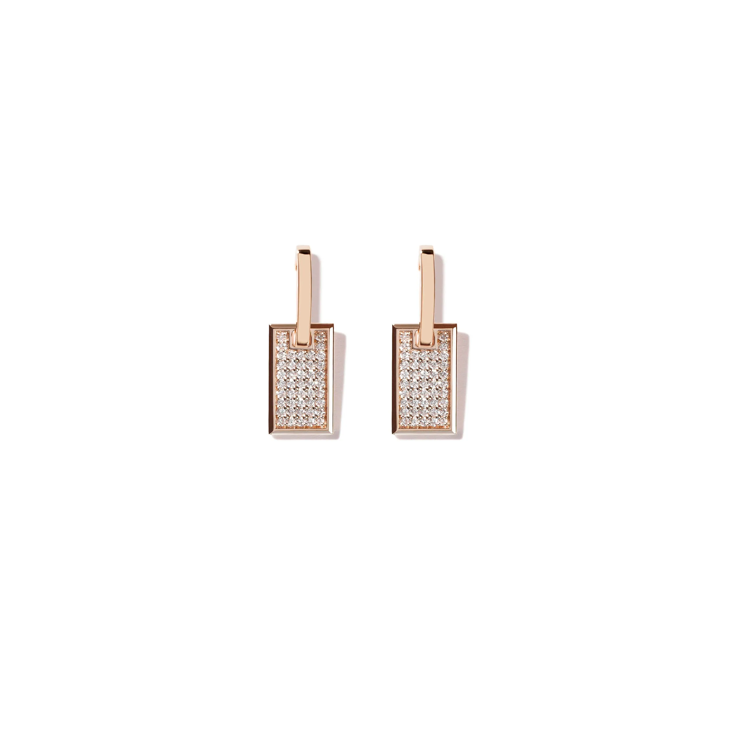 Small Pave Diamond Tag Single Earring