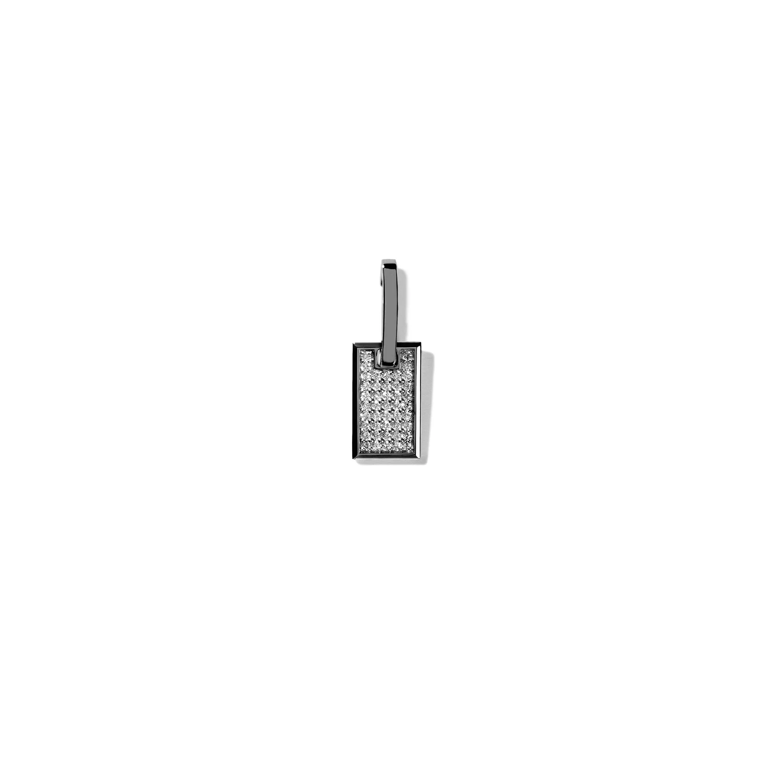 Small Pave Diamond Tag Single Earring