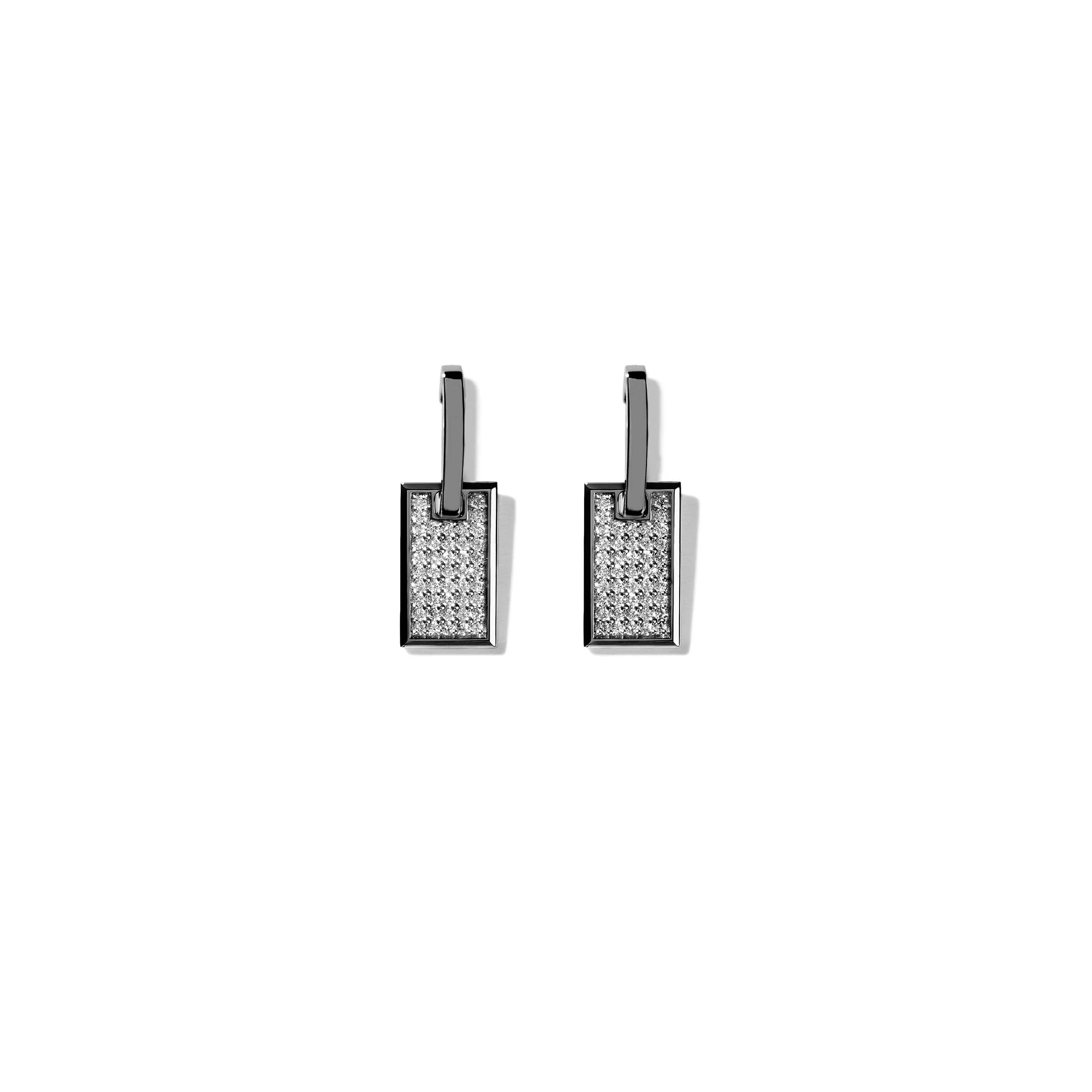 Small Pave Diamond Tag Single Earring