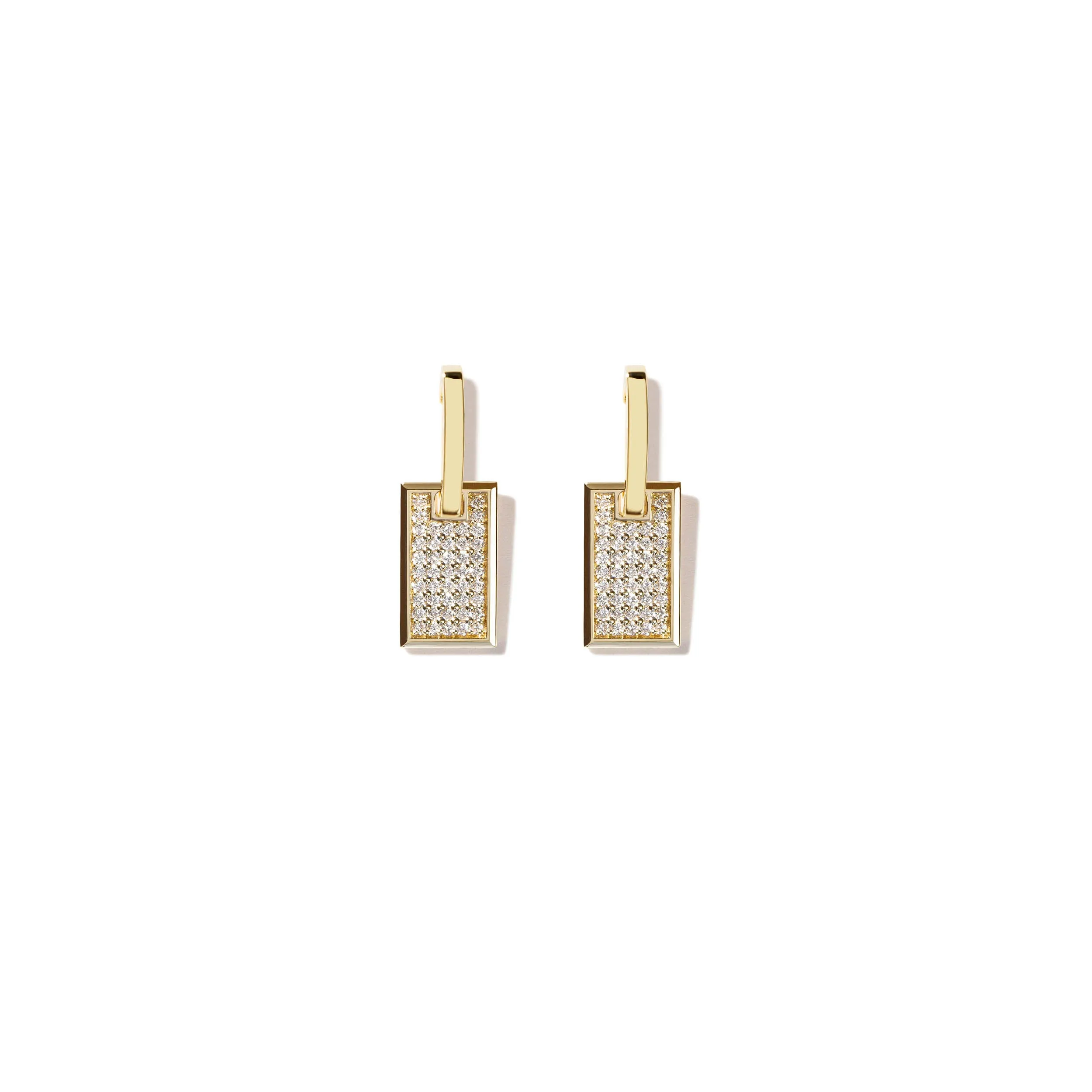 Small Pave Diamond Tag Single Earring