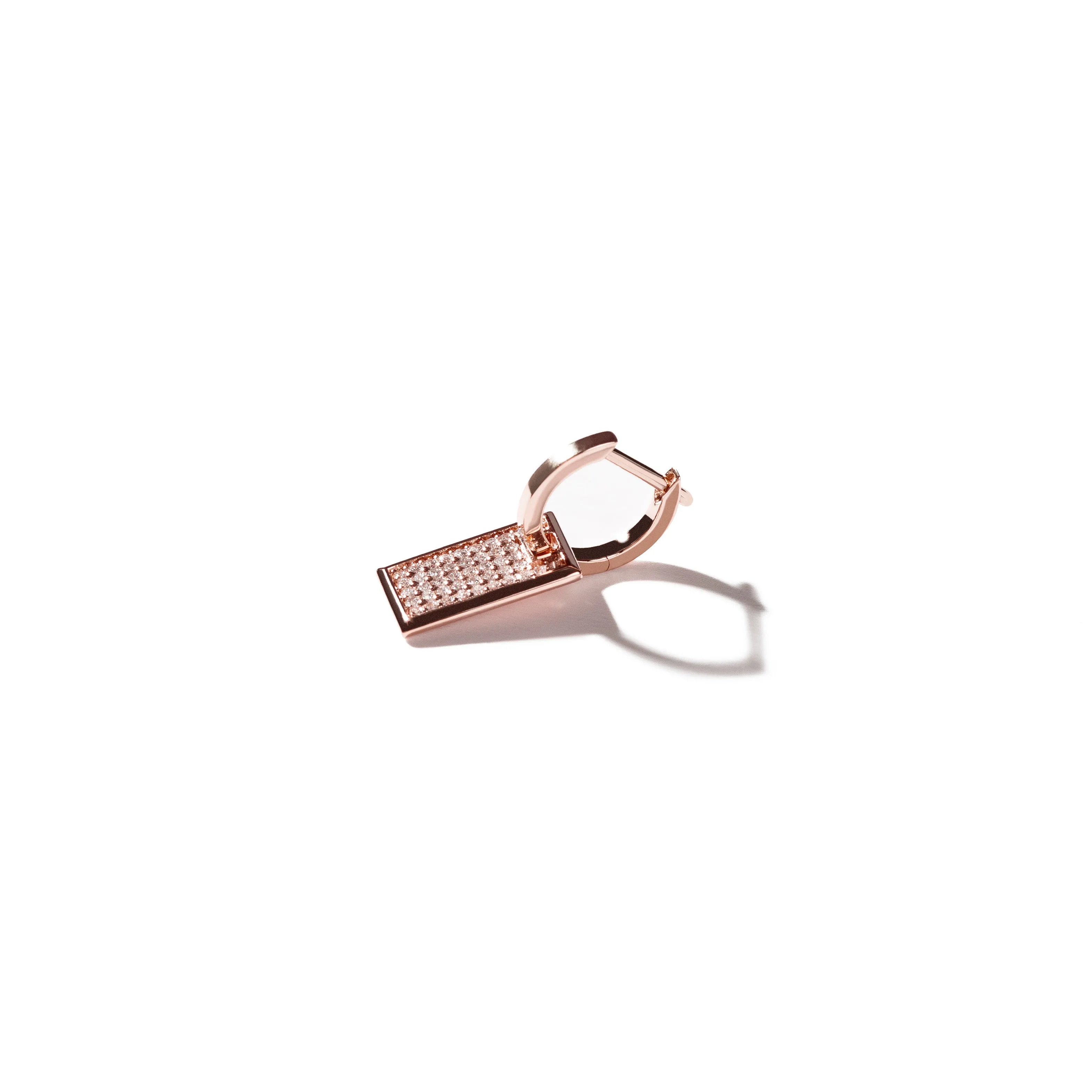 Small Pave Diamond Tag Single Earring