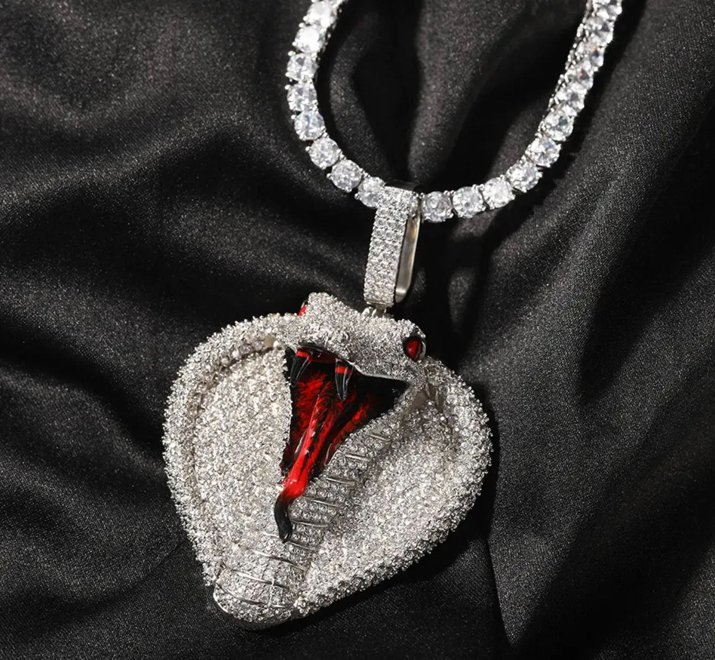 Snake Pendant | Hip Hop Pendant | Iced Out Pendant | Diamond Snake Pendant | Hip Hop Chain | Iced Necklace | Hip Hop Jewelry | Iced Out