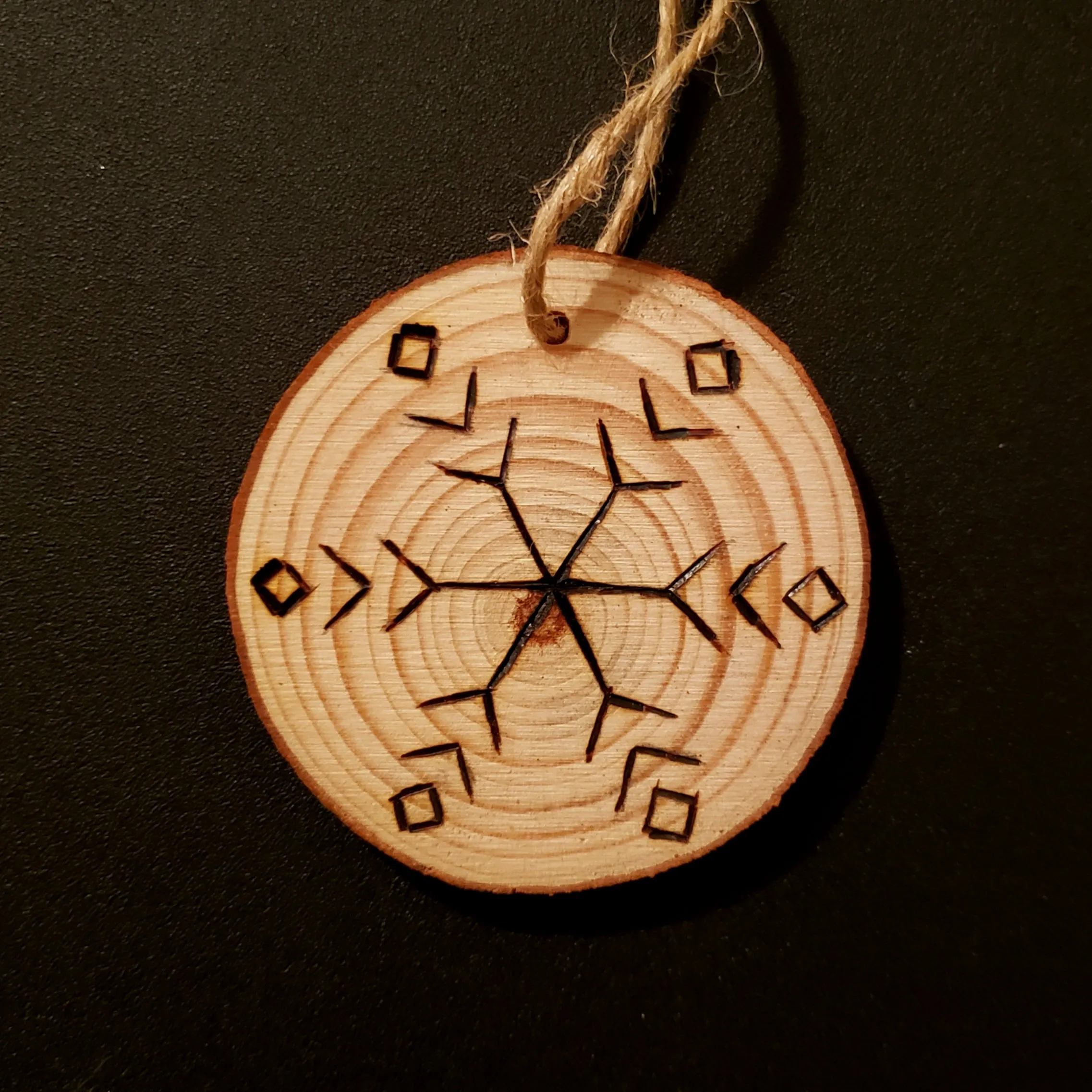 Snowflake Wood Ornament #2