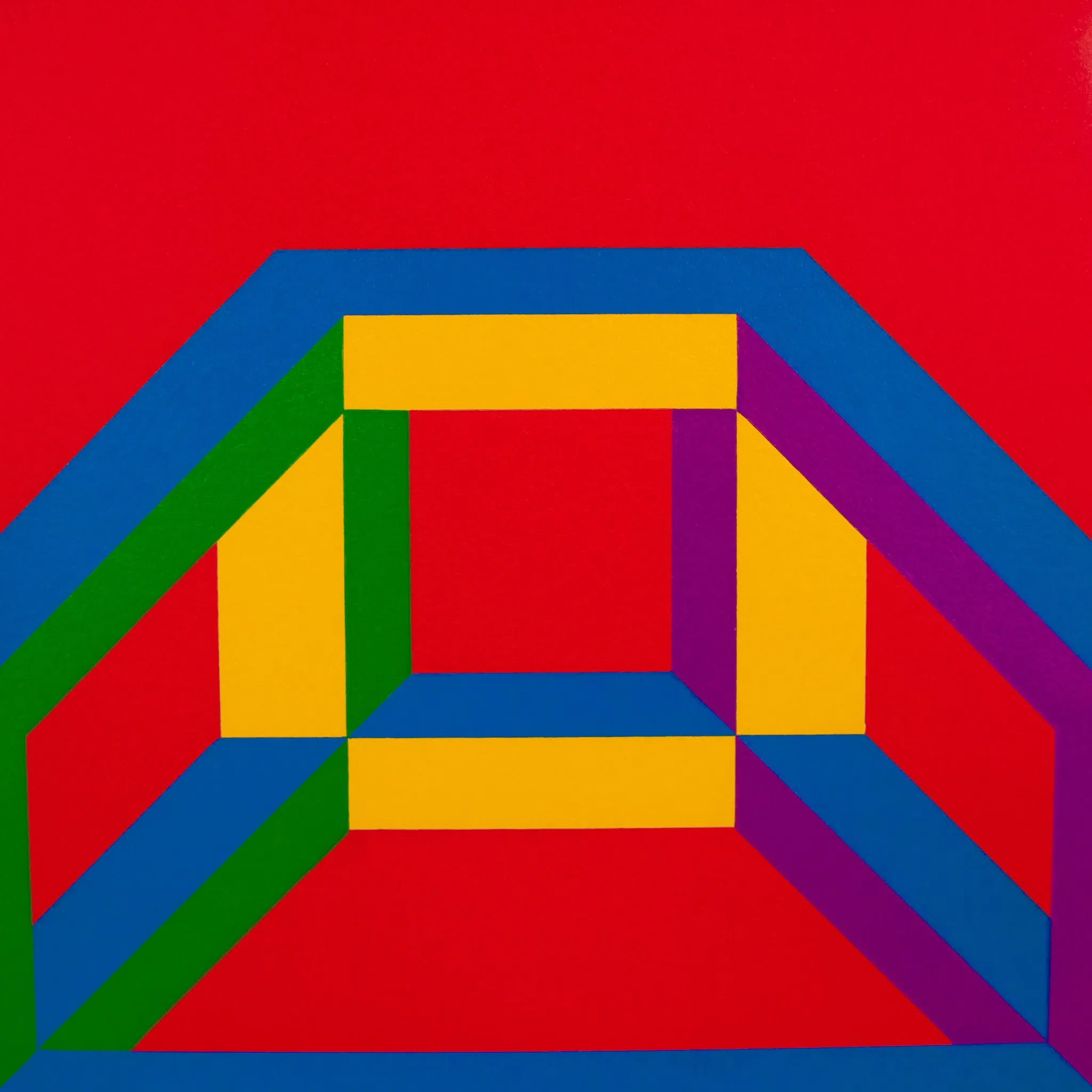SOL LEWITT "ISOMETRIC FIGURE" LINOCUT, 2004