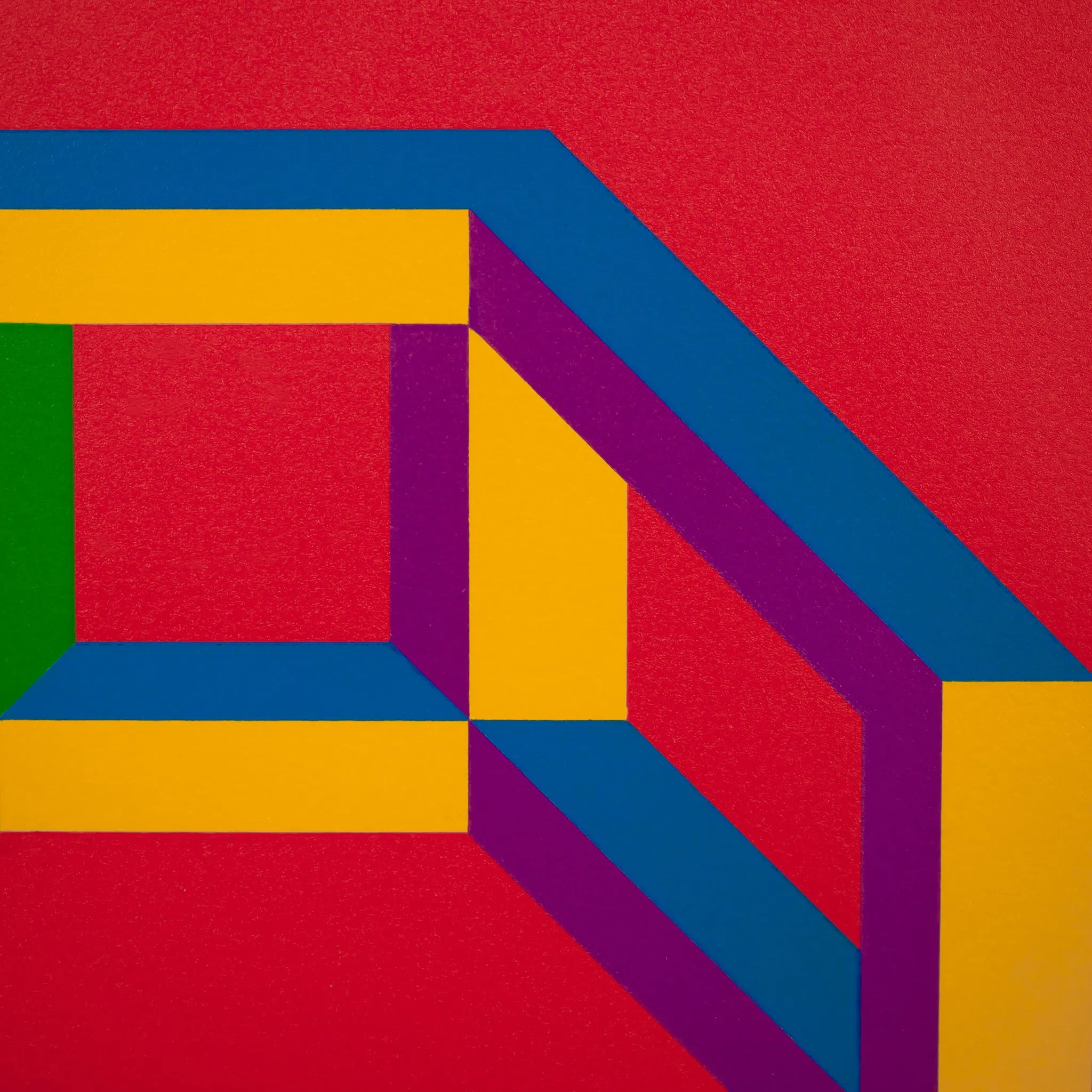 SOL LEWITT "ISOMETRIC FIGURE" LINOCUT, 2004