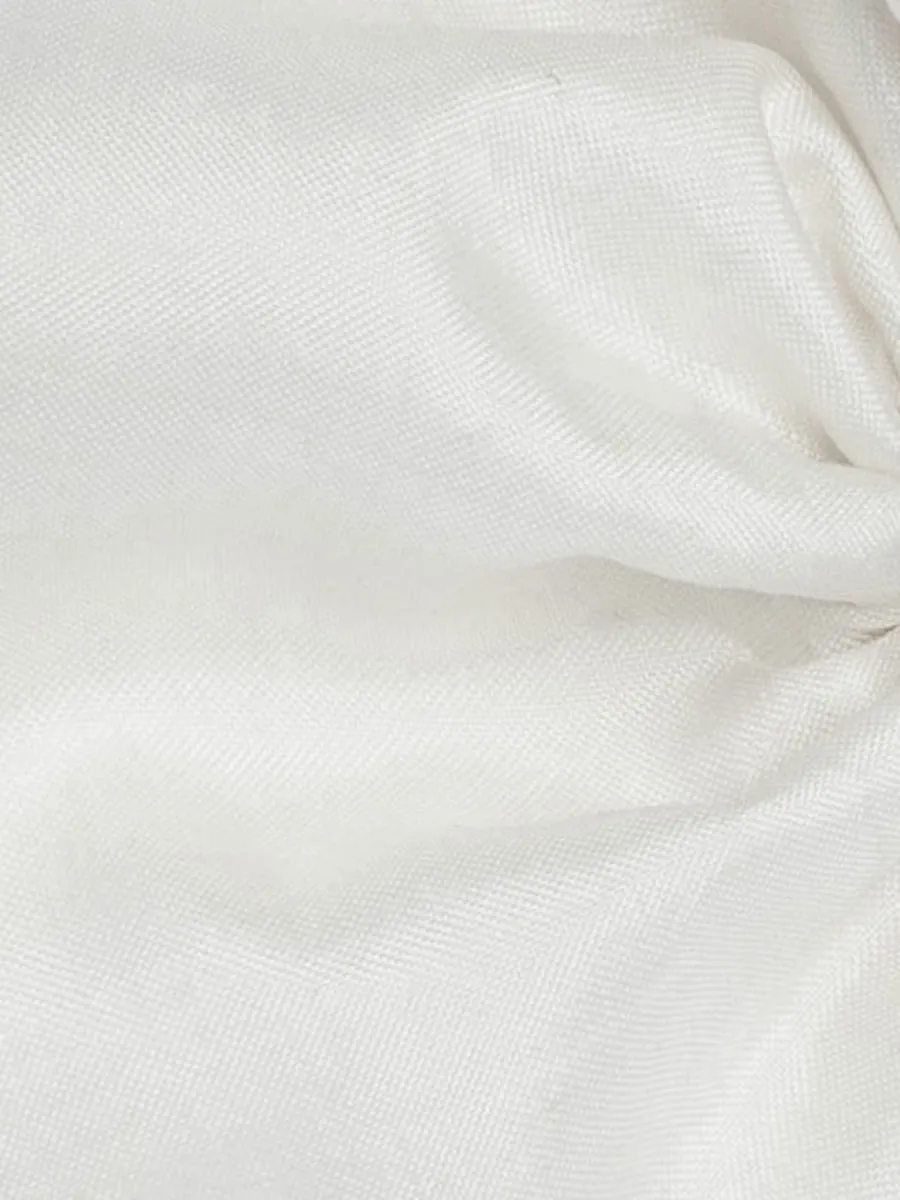 Soleil Solid Silk Scrunchie - White