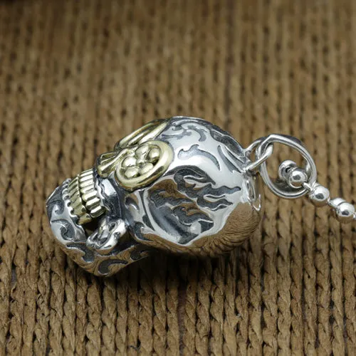 Solid 925 Sterling Thai Silver Pendant Skull Key Men's Women's