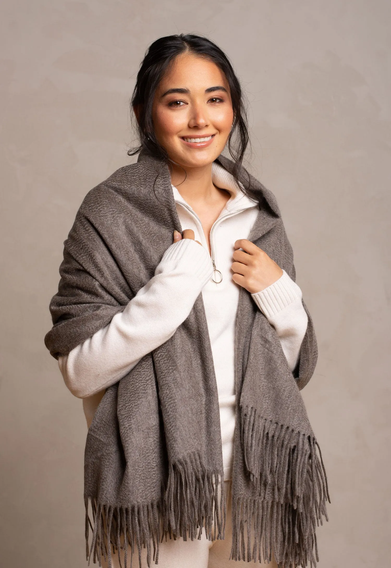 Solid Cashmere Throw Blanket