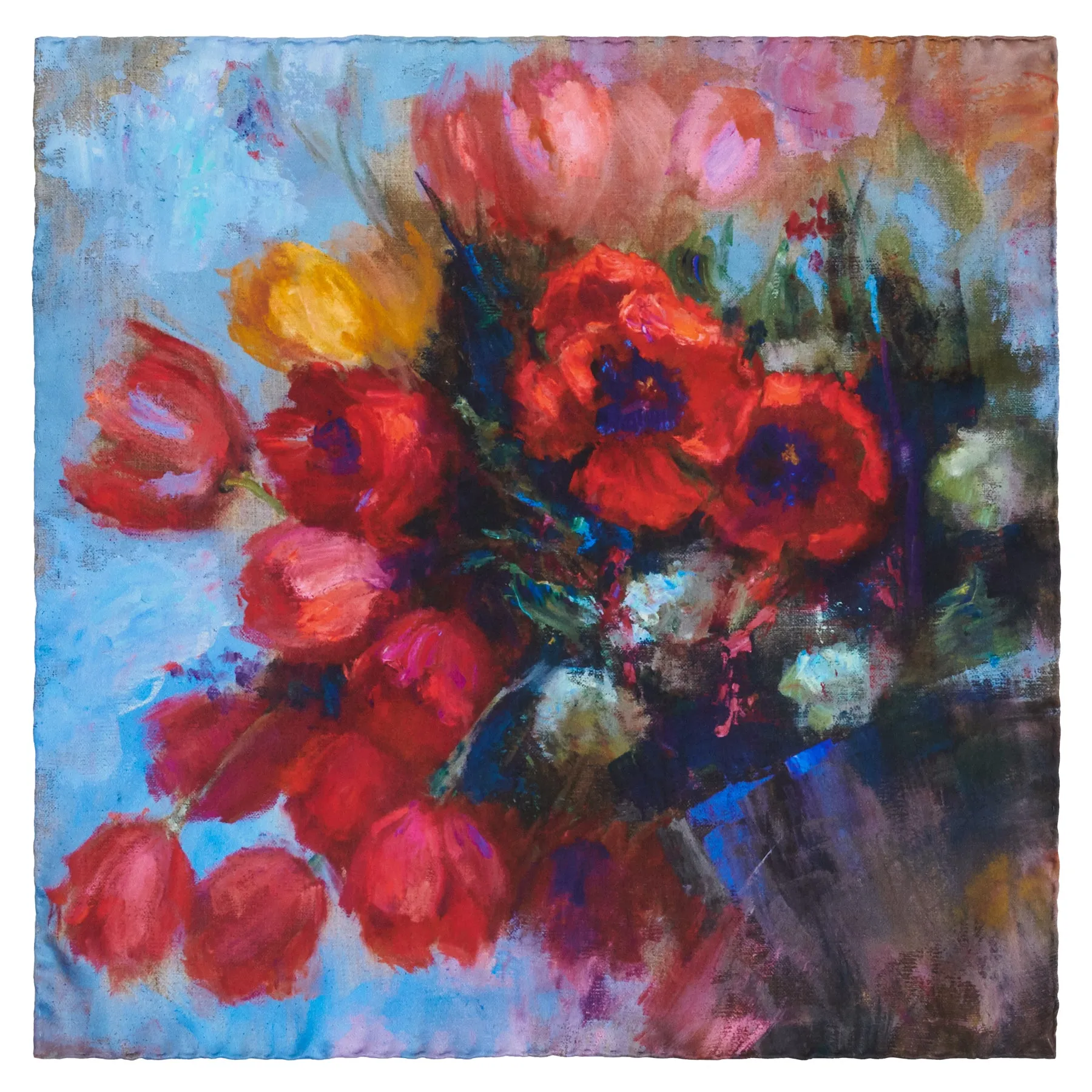 Spring is Coming, 16.5-inch Square Italian Silk Scarf