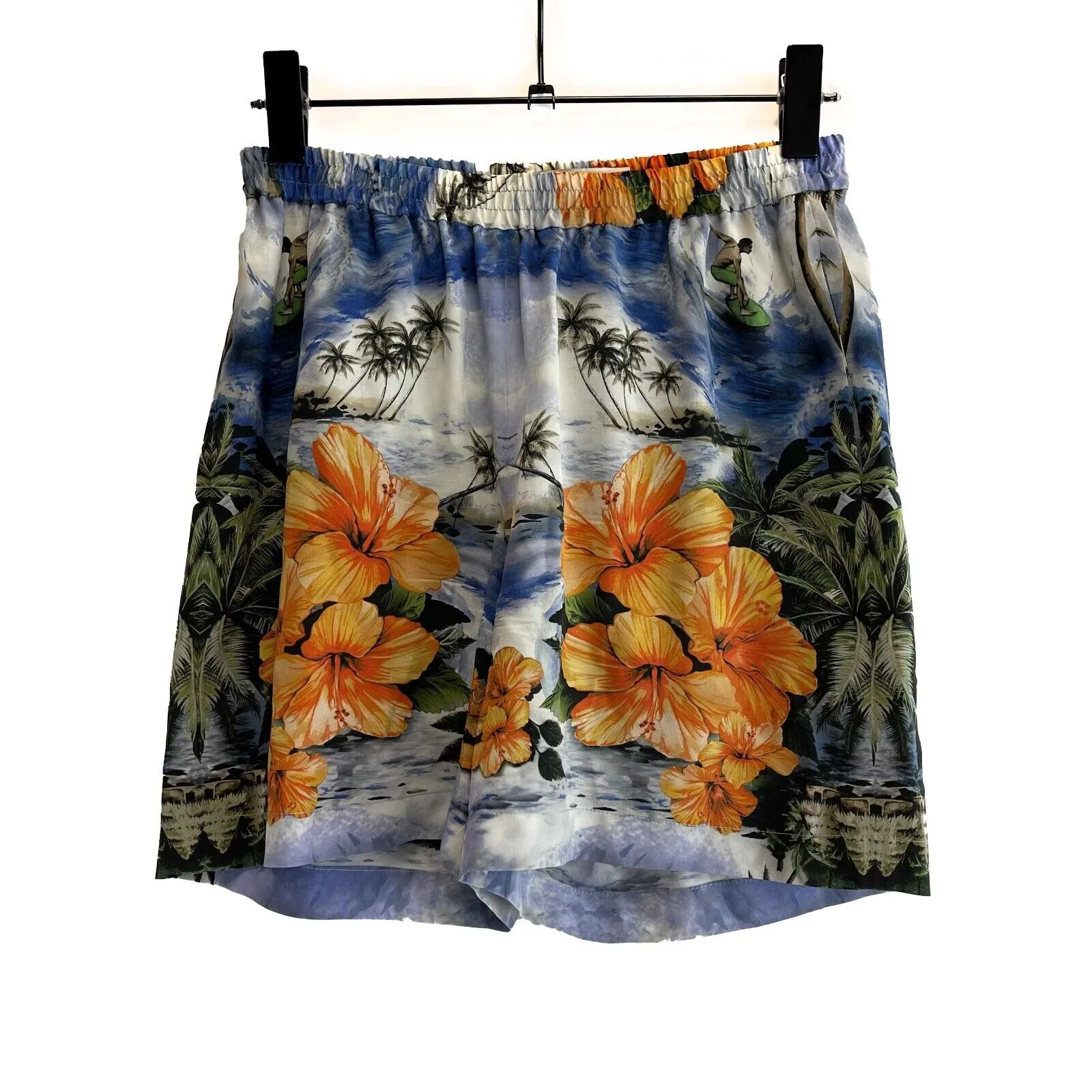 Stella McCartney orange flower Hawaiian surfer boxer shorts pants 42 US 6