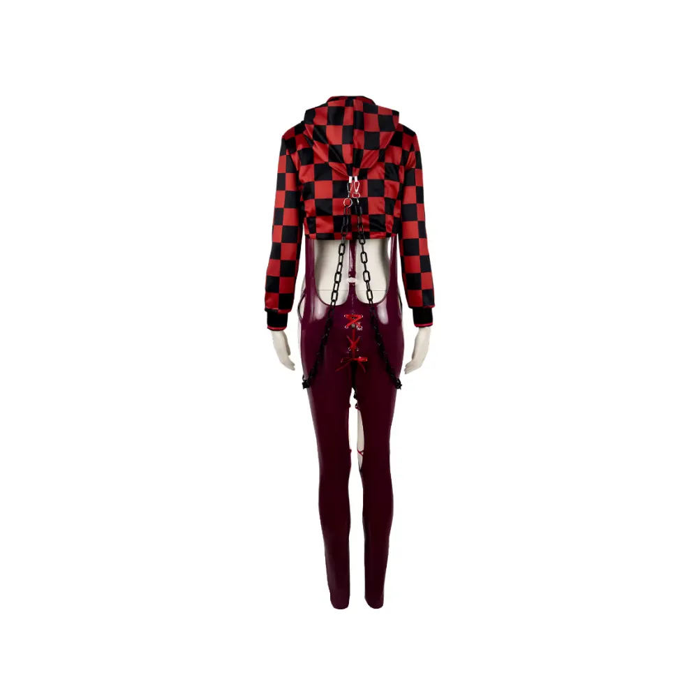 Stellar Blade EVE Racer's High Black-red Grid Suit Leather Jumpsuit Ensemble Game Character Cosplay Costume Outfits