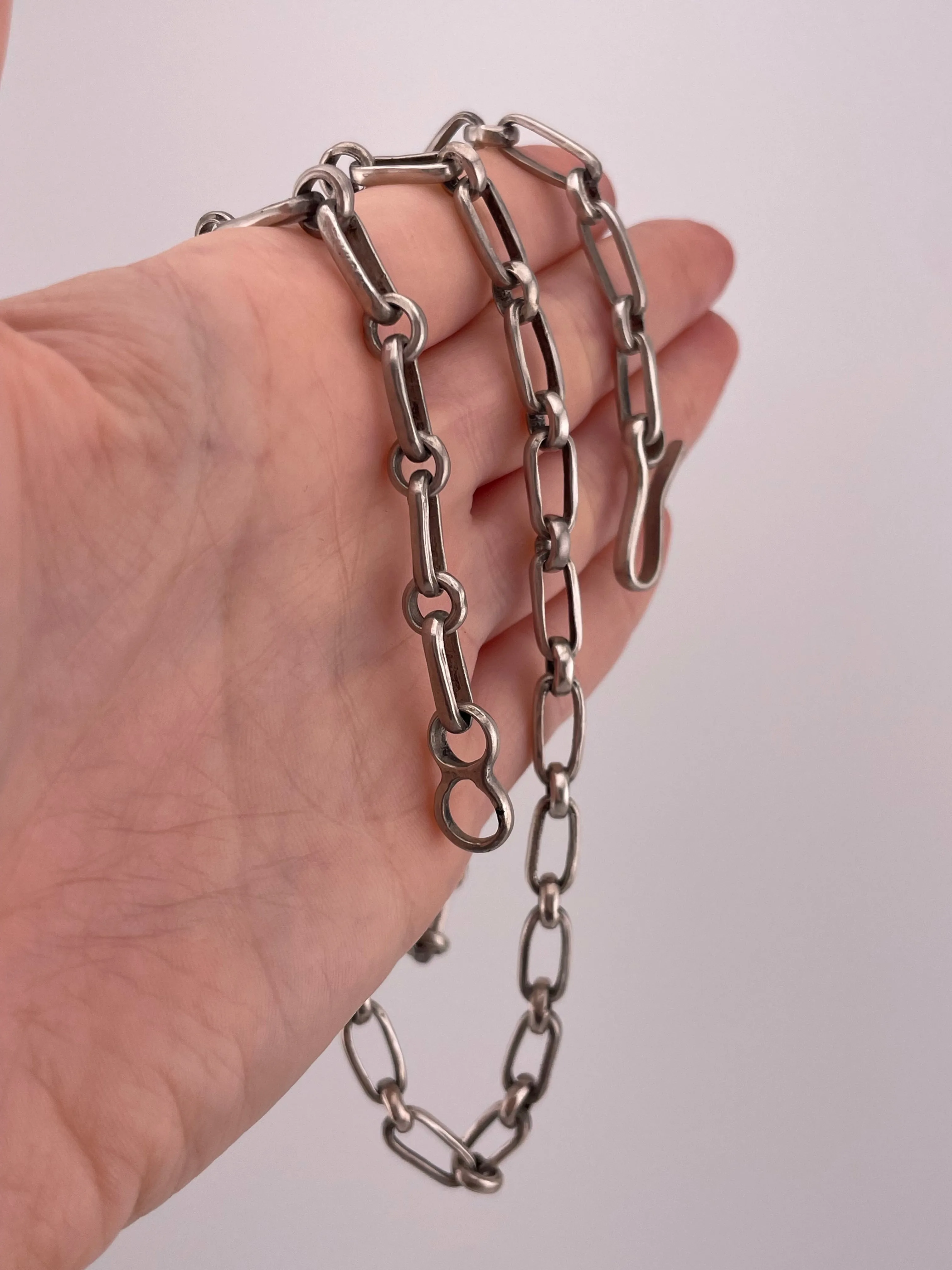 sterling silver 24" 5.83mm 44 grams rectangle link chain necklace