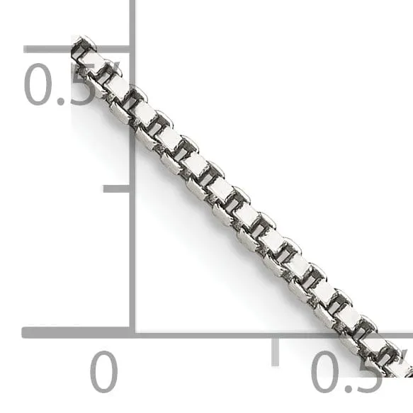 Sterling Silver Polish 1.40-mm Solid Box Chain