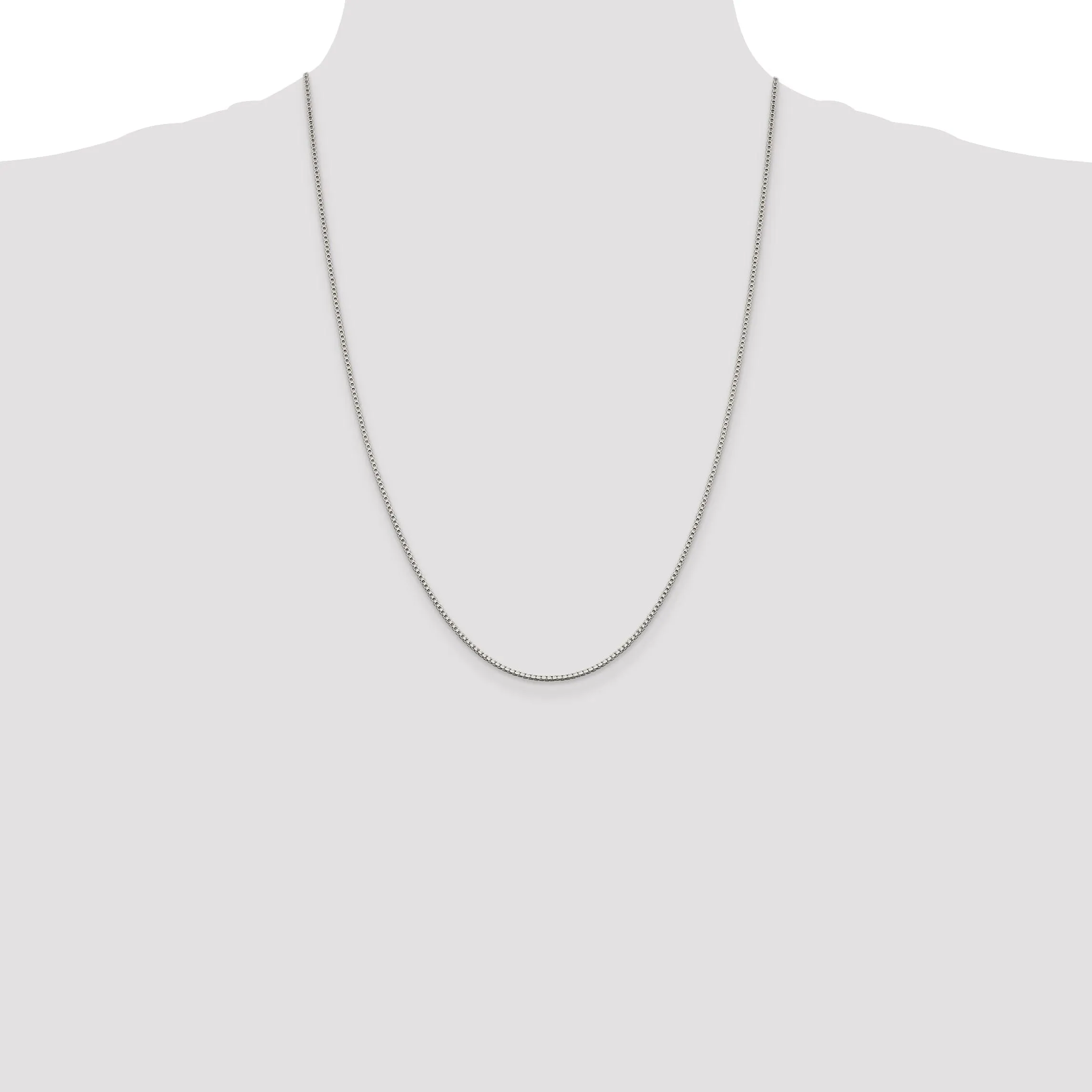 Sterling Silver Polish 1.40-mm Solid Box Chain
