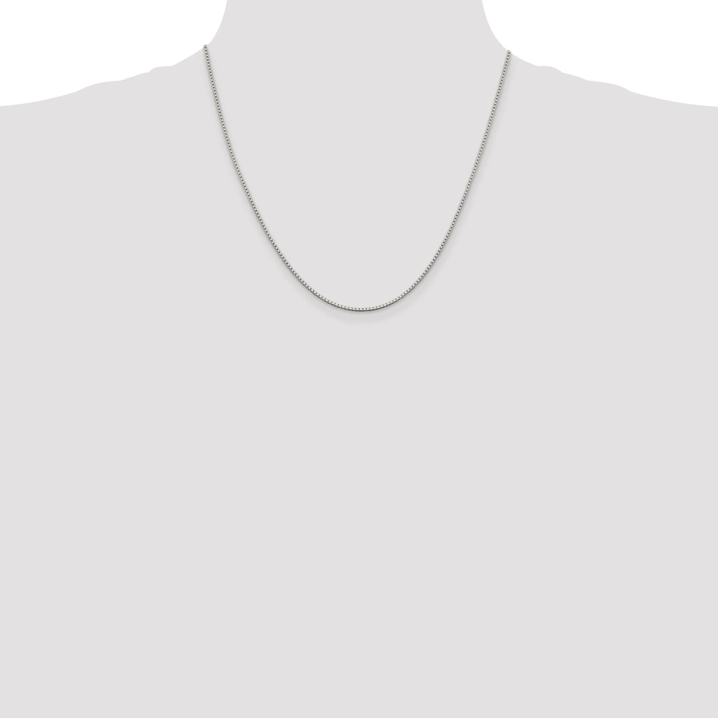 Sterling Silver Polish 1.40-mm Solid Box Chain