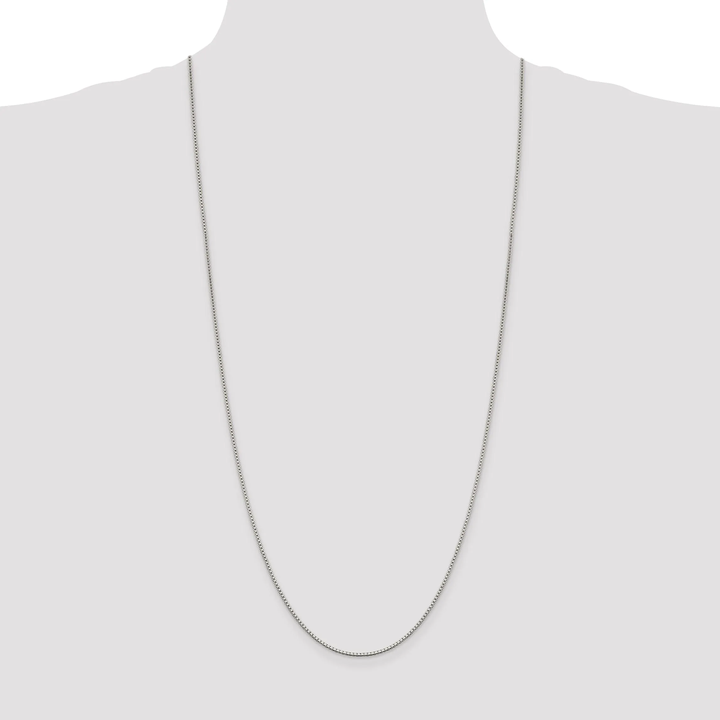 Sterling Silver Polish 1.40-mm Solid Box Chain