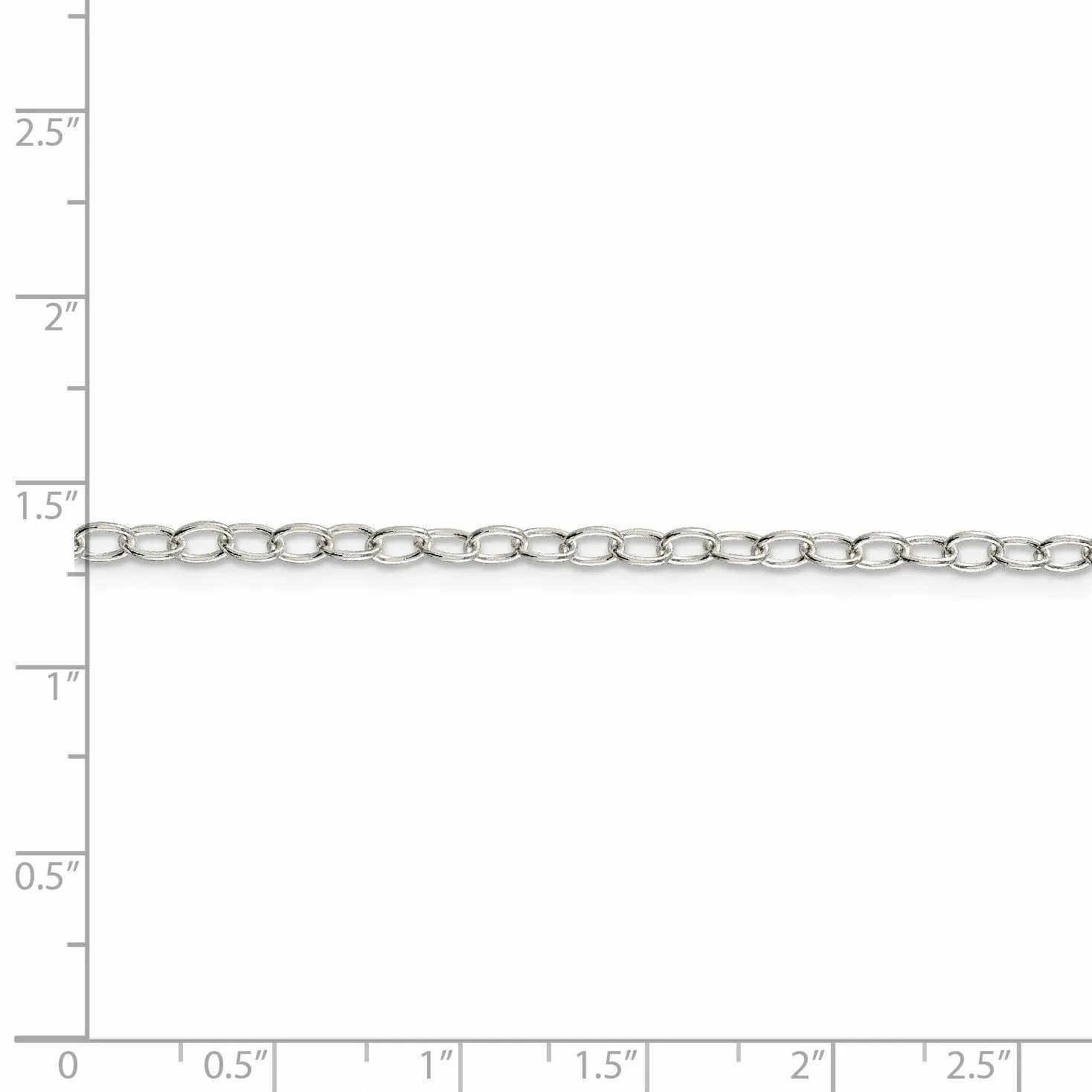 Sterling Silver Polished 3.40-mm Link Chain