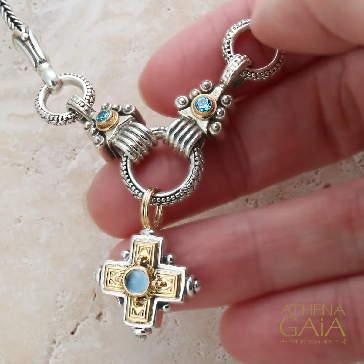 Stone Arrow Charm Link Pendant Chain