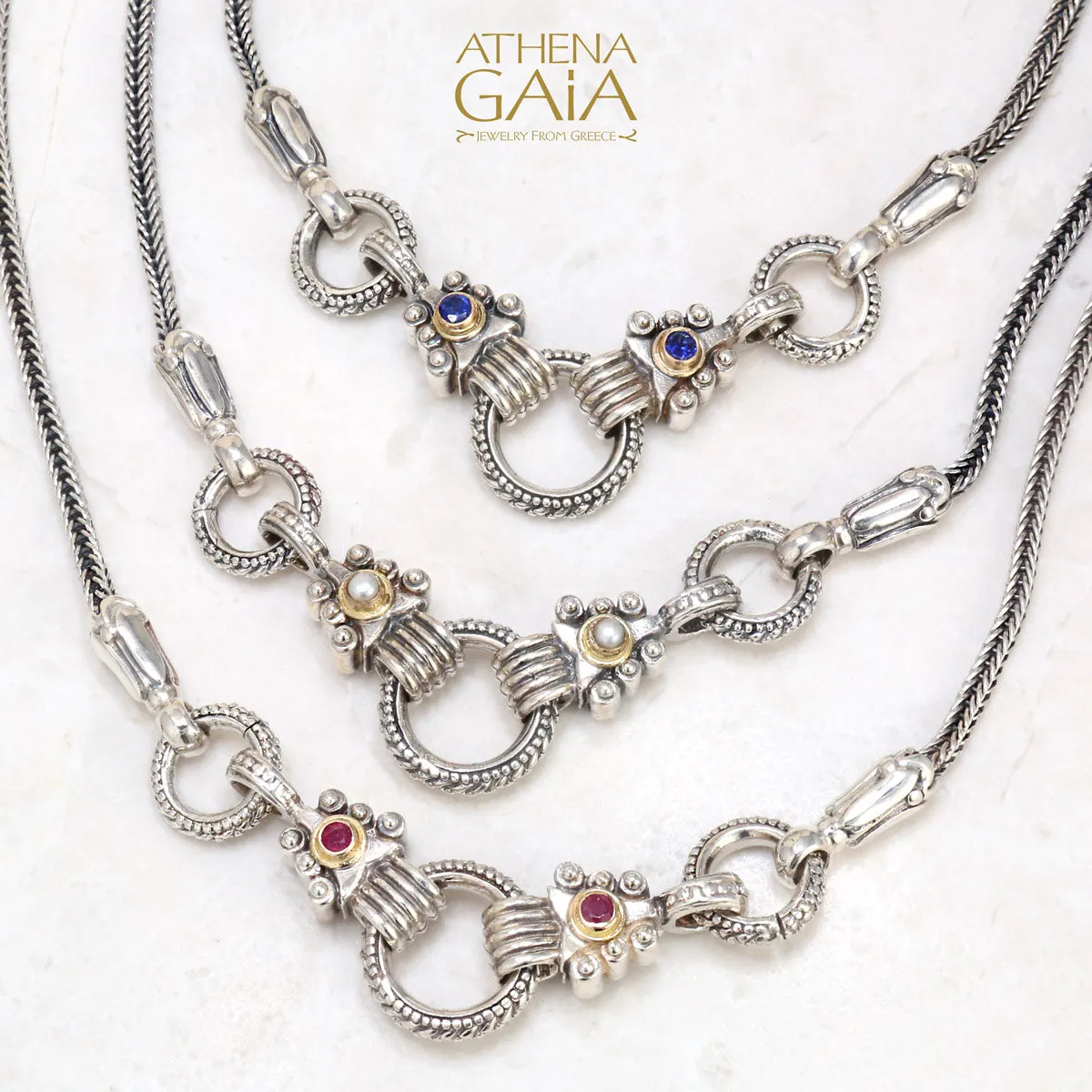 Stone Arrow Charm Link Pendant Chain