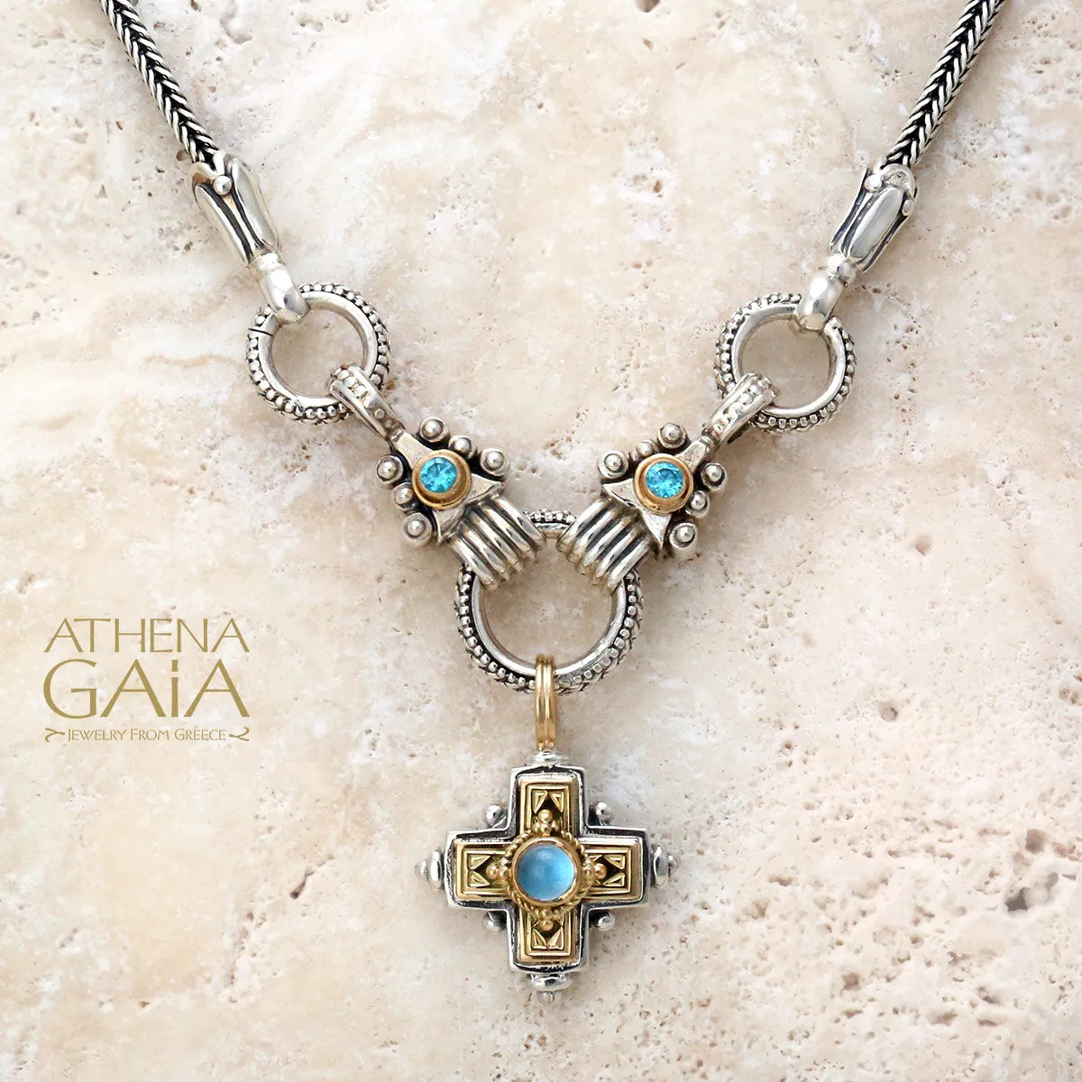 Stone Arrow Charm Link Pendant Chain