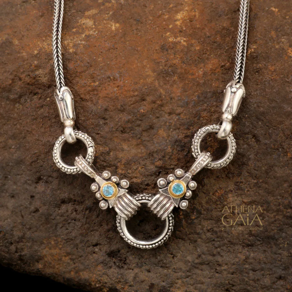 Stone Arrow Charm Link Pendant Chain