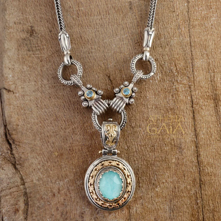 Stone Arrow Charm Link Pendant Chain