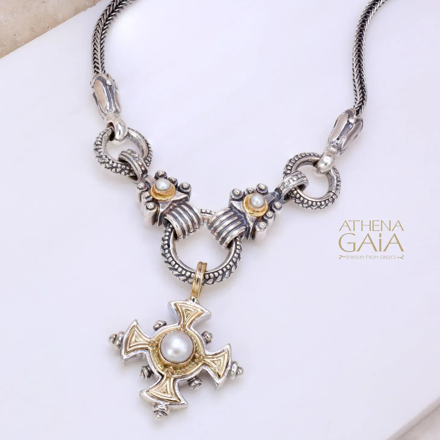 Stone Arrow Charm Link Pendant Chain